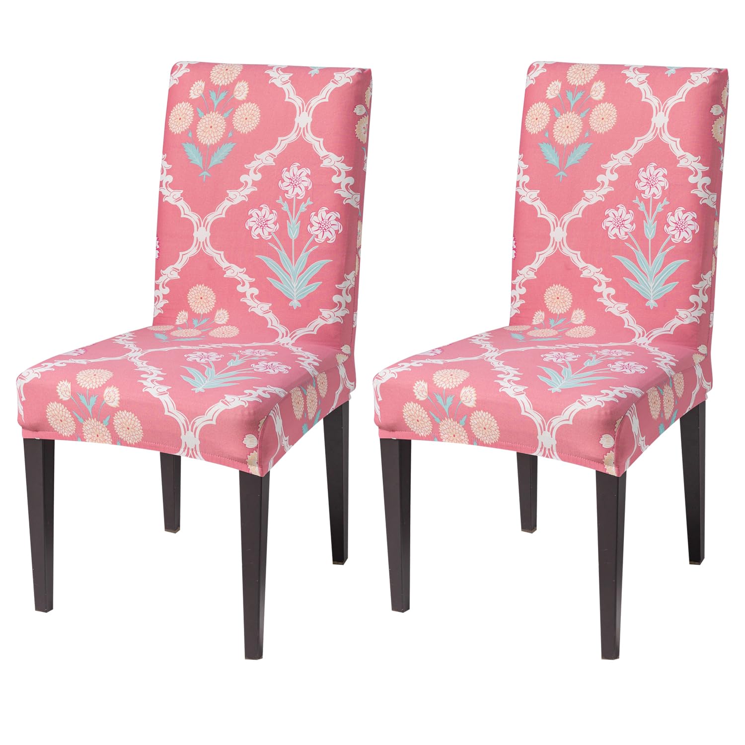 House Of Quirk Elastic Chair Cover Stretch Removable Washable Short Dining Chair Cover Protector Seat Slipcover (Pack Of 2, Dust