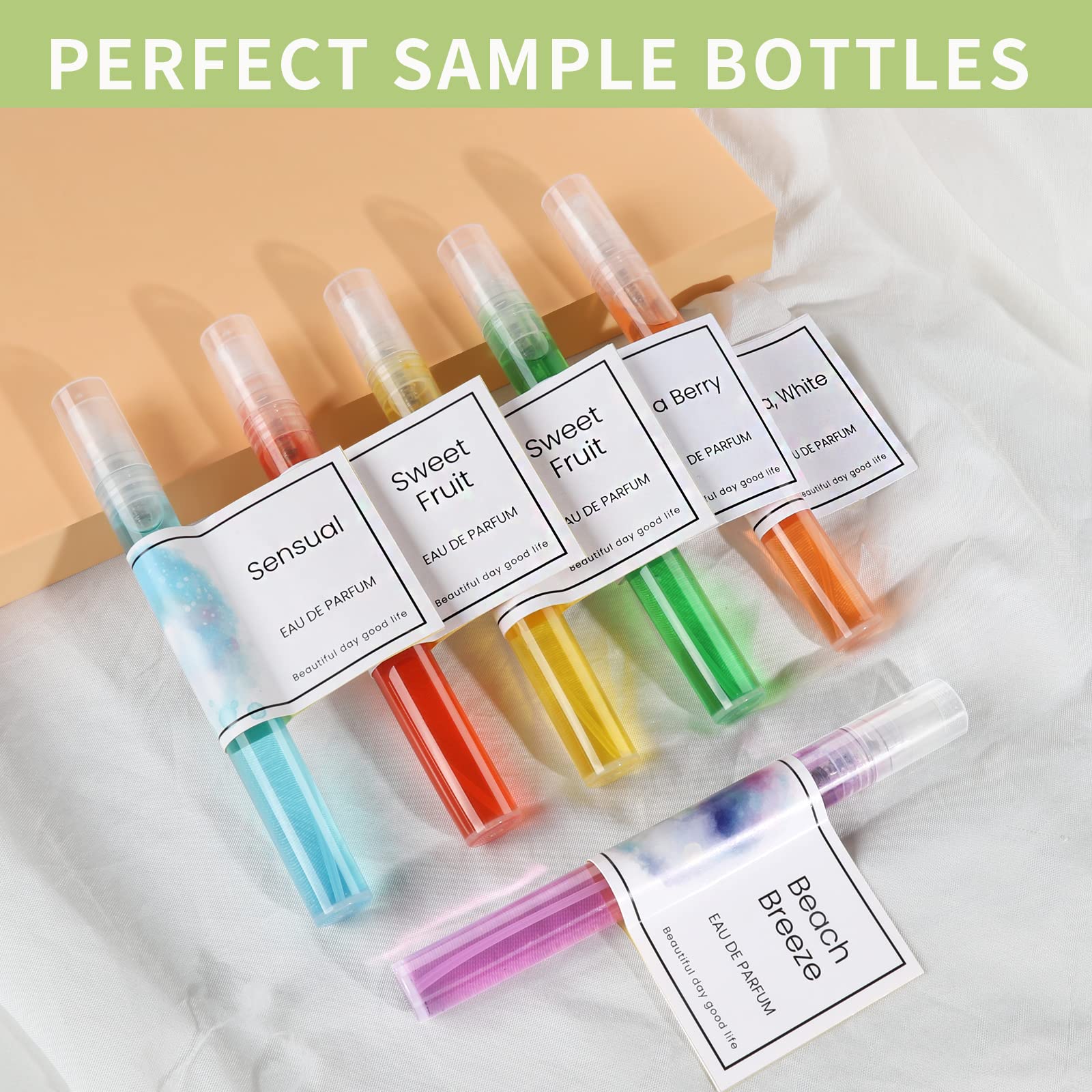 Teenitor 20Pcs Mini Spray Bottles, 10Ml Mini Spray Bottles 5Ml Mini Spray Bottles, Plastic Refillable Perfume Bottles Empty, Cle