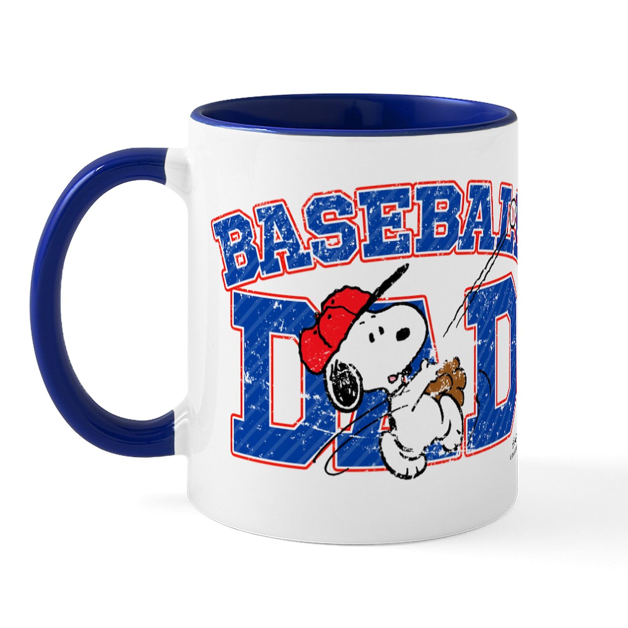 CafePress Snoopy Baseball Dad Mug 11 oz (325 ml) Ceramic Coffee Mug