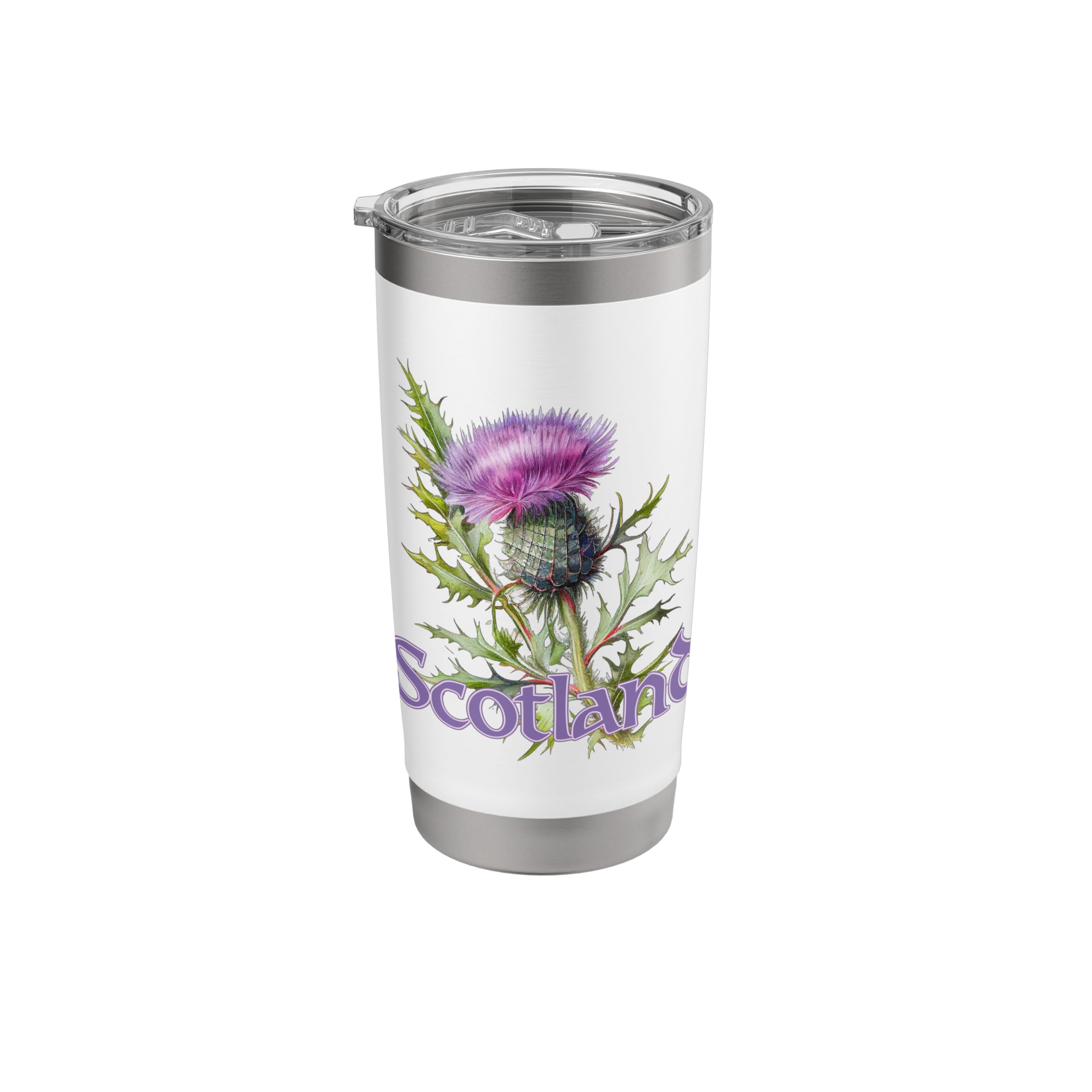 Scotland Watercolor Thistle Stainless Steel Insulated Tumbler
