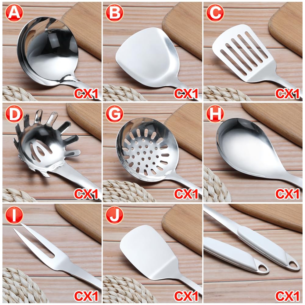 Hommp 8-Piece Stainless Steel Kitchen Cooking Utensils Tool