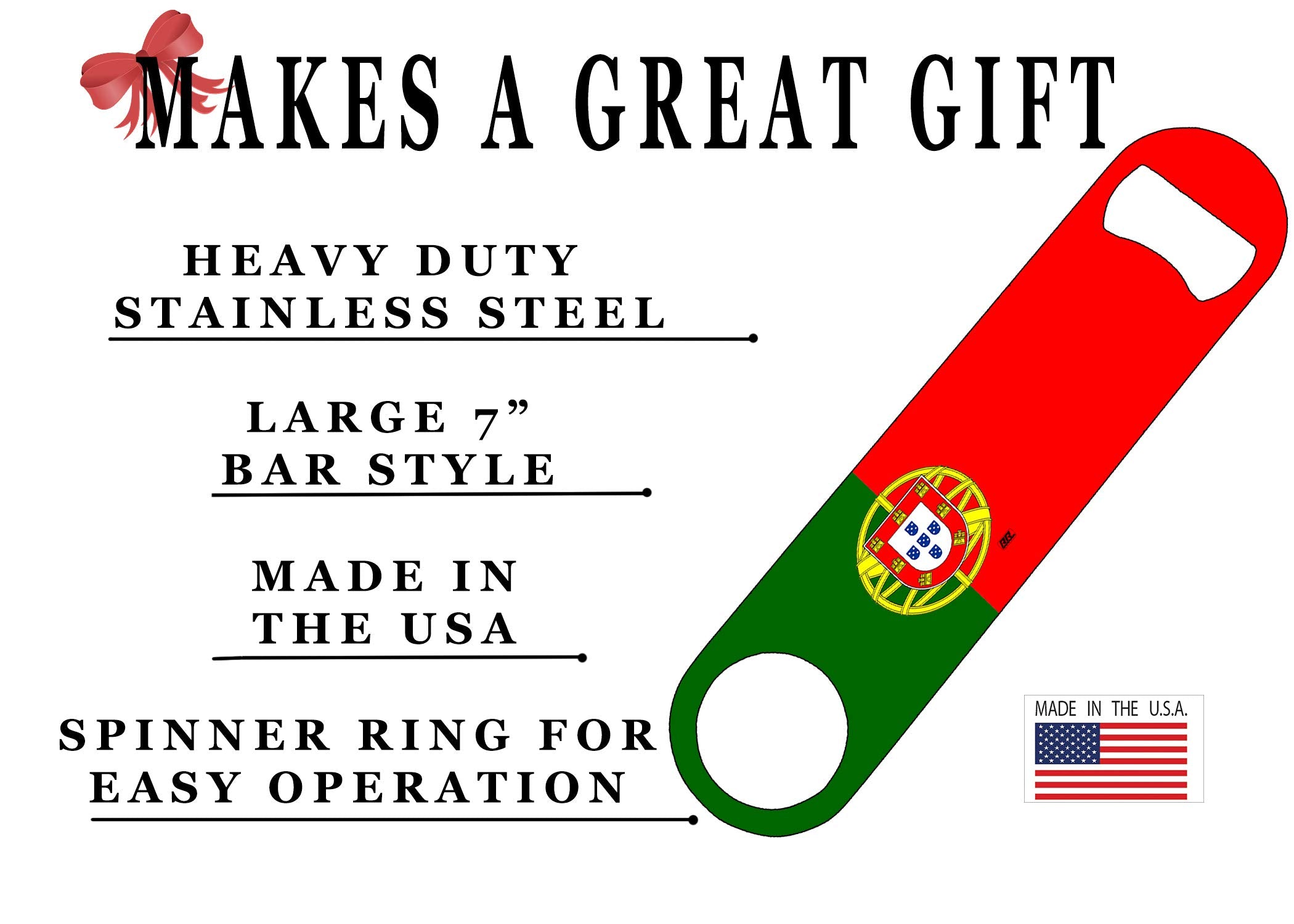 Rogue River Tactical Flag Speed Bottle Opener Heavy Duty Gift Portuguese