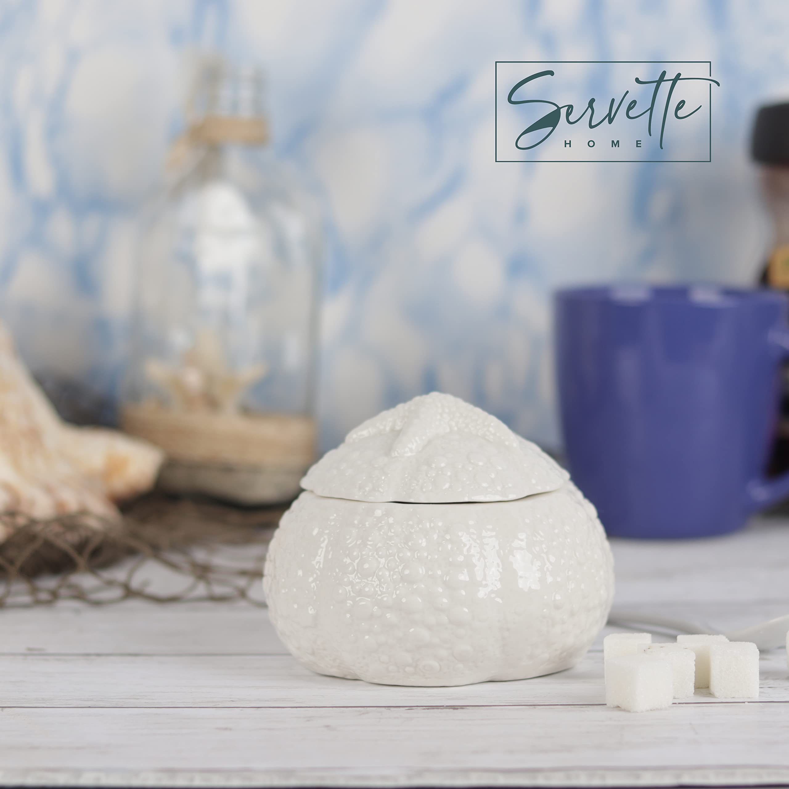 Urchin Porcelain Sugar Bowl With Lid