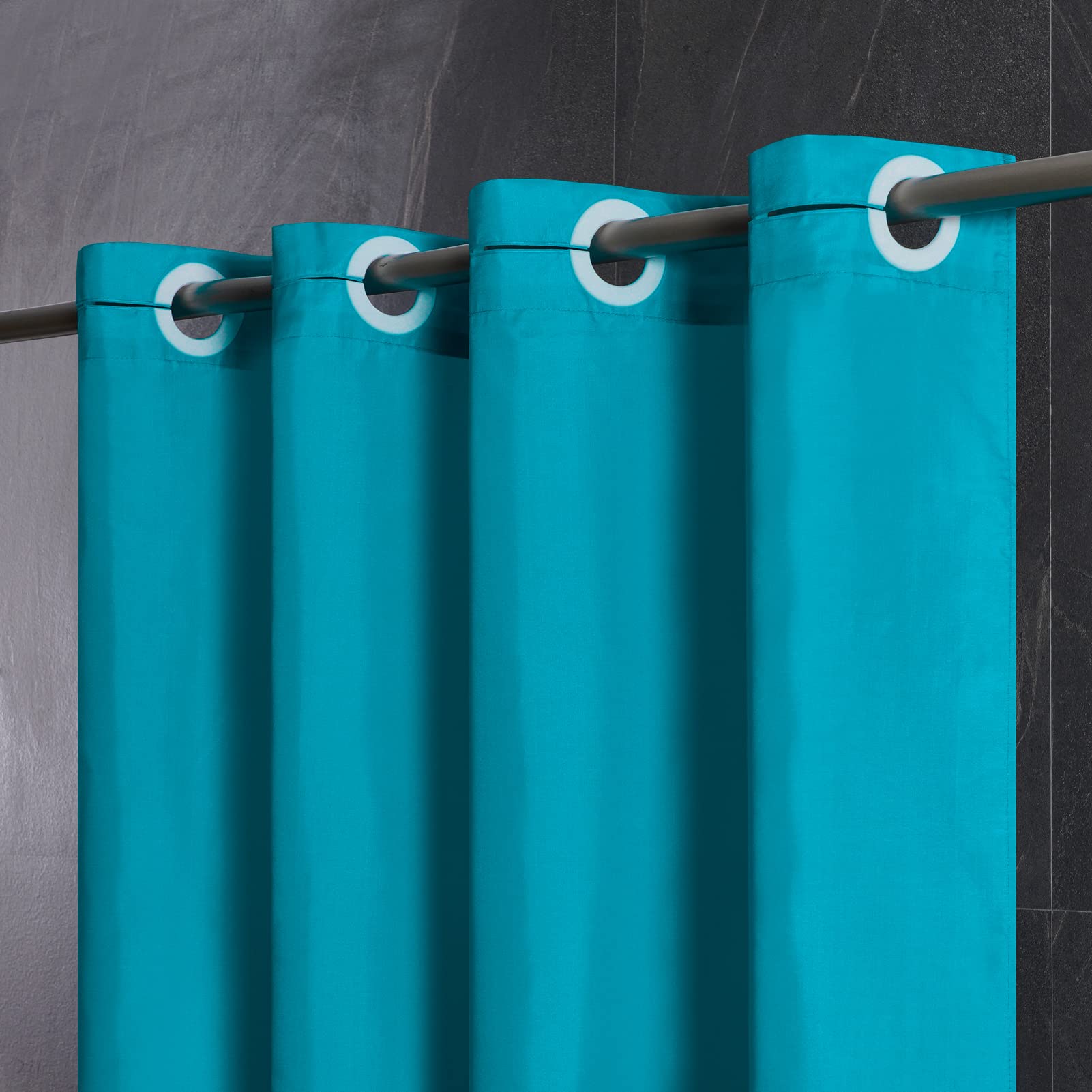 Furlinicno Hook Fabric Shower Curtain,Small Stall Shower Curtain Liner,Bathroom Curtains With 6 Plastic Split Grommets,Waterproo