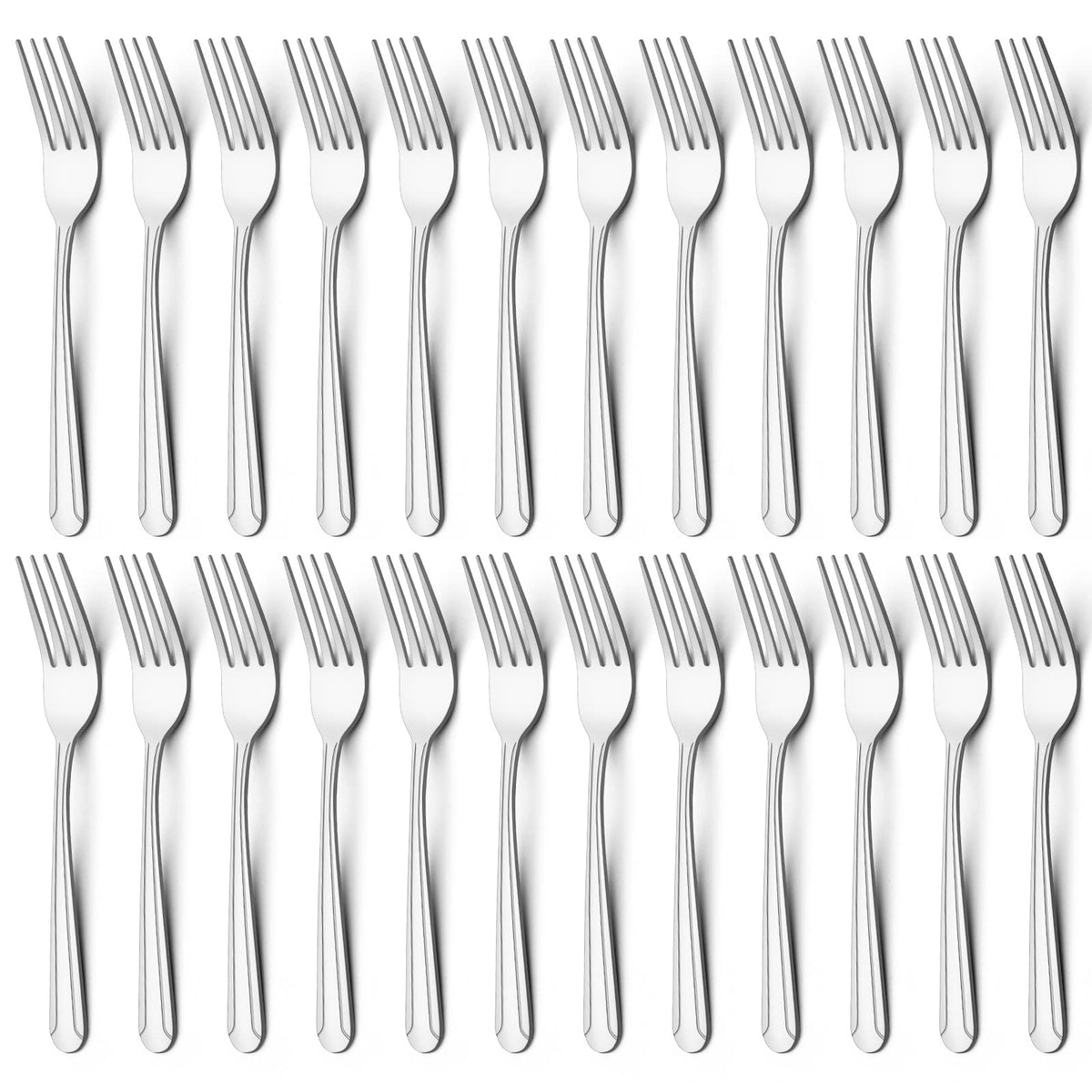 Bewos 24 Pieces Dinner Forks Set, 8.2-Inch Stainless Steel Forks Silverware, Flatware/Salad Forks, Table Forks, Mirror Polished,