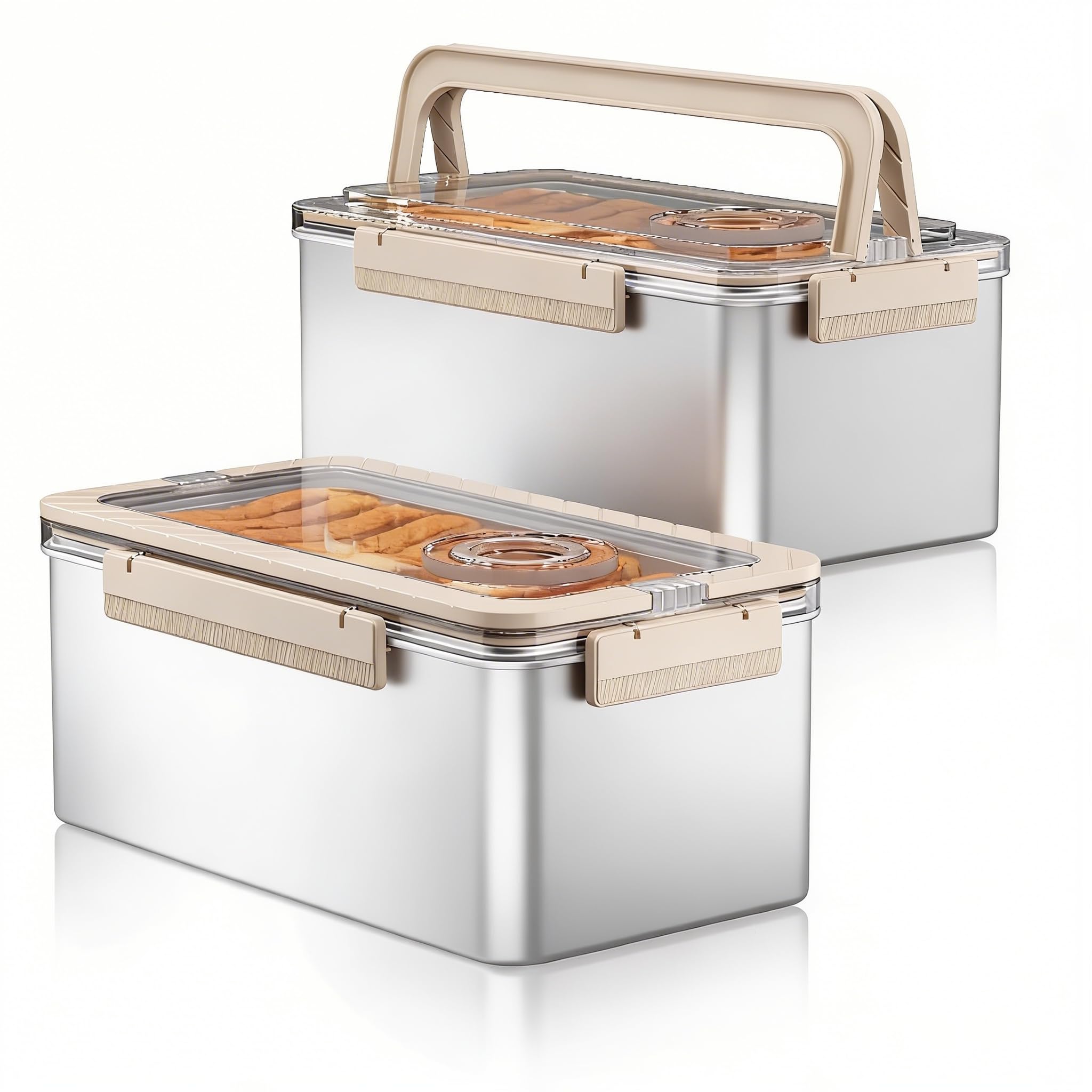 Bread Containers Corner Bread Box Keeper Food Storage Container, 2 Pack