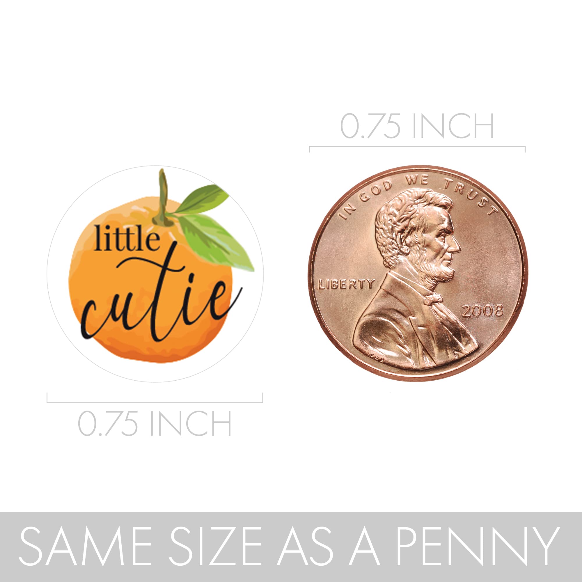 Orange Little Cutie Baby Shower Favor Stickers - 0.75 In. Chocolate Kisses Candy Labels - 180 Count