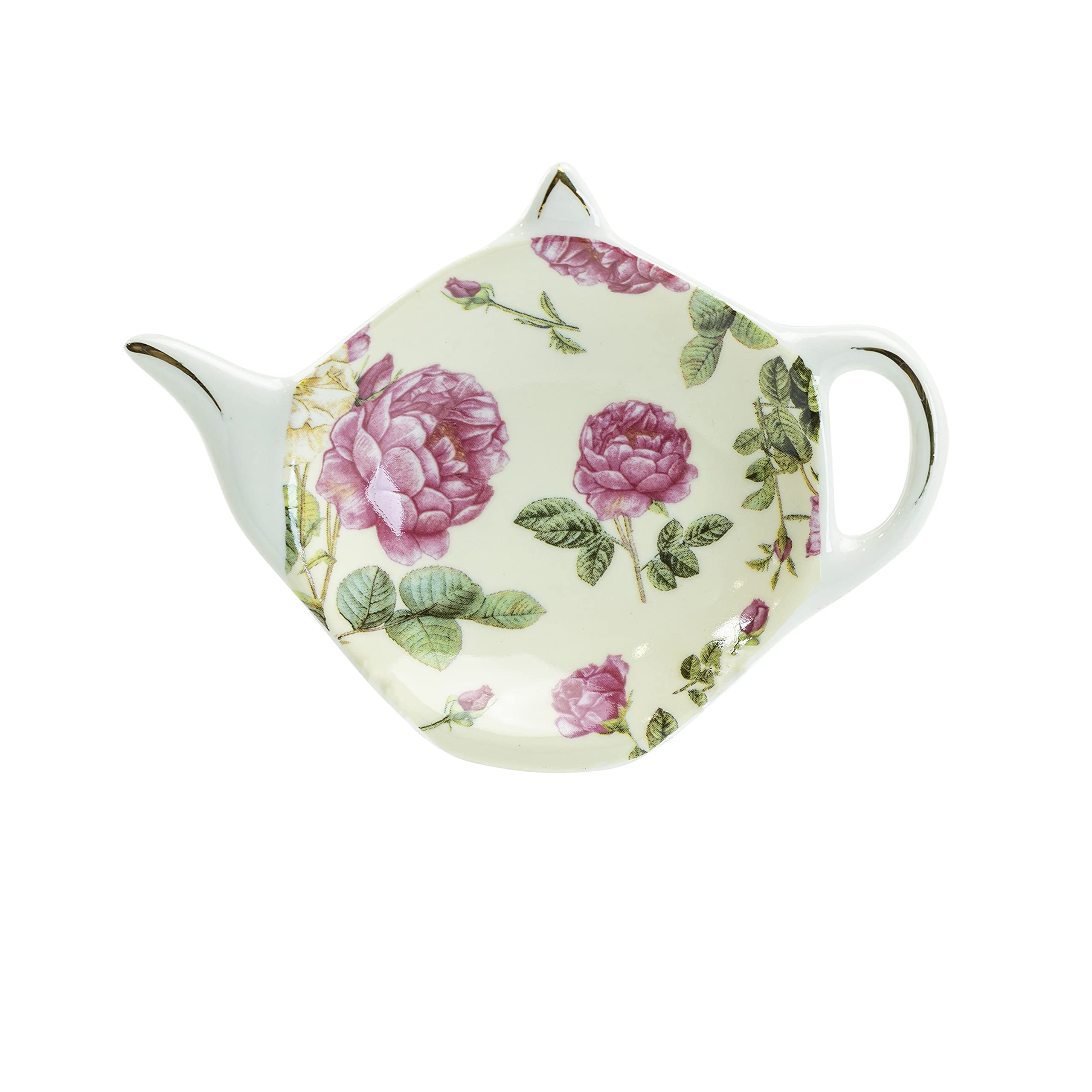 Gracie China Tea Bag Caddy Holder, Set Of 4 (Rose Chintz)