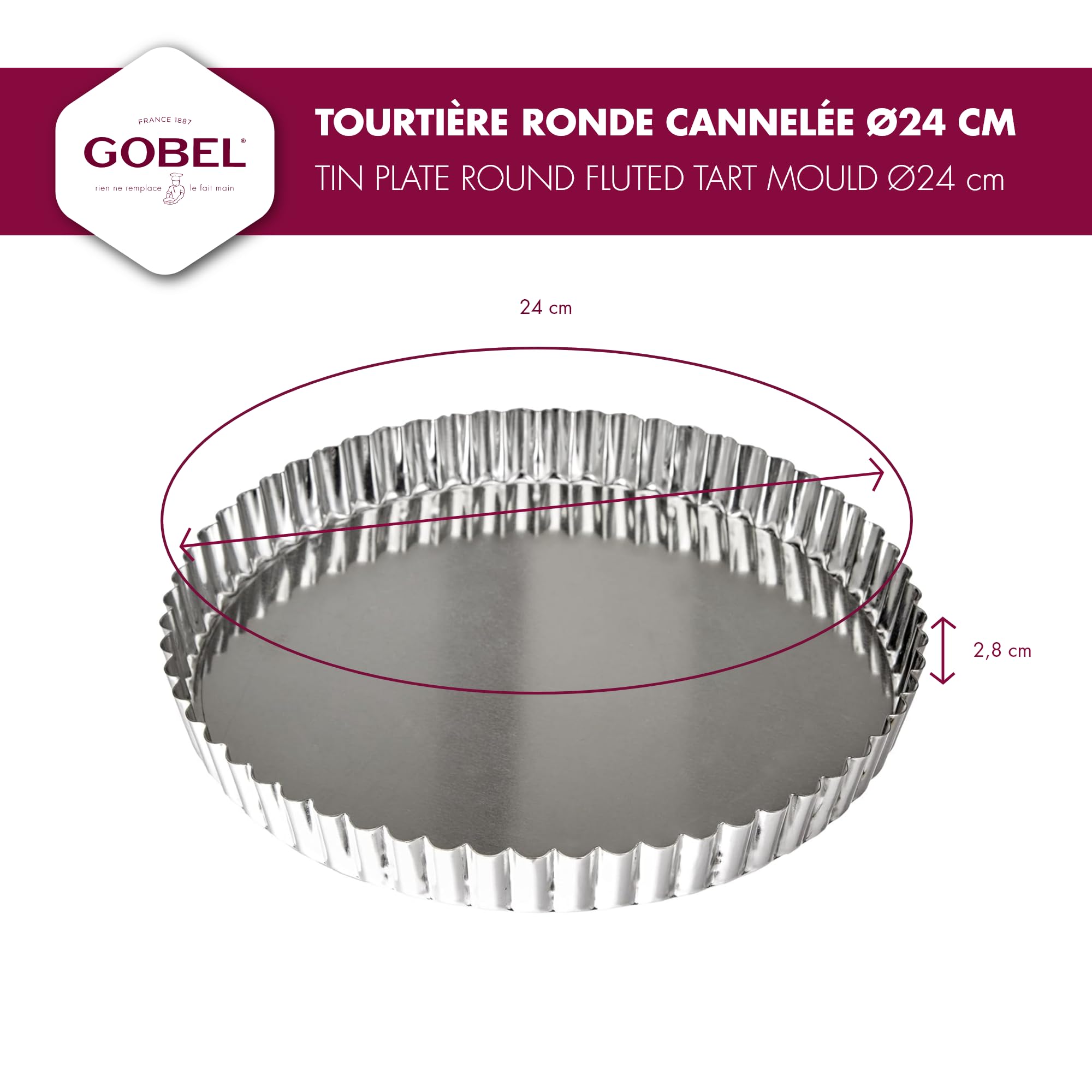 Browne Foodservice (80126430) 10'' Fluted Quiche Pan