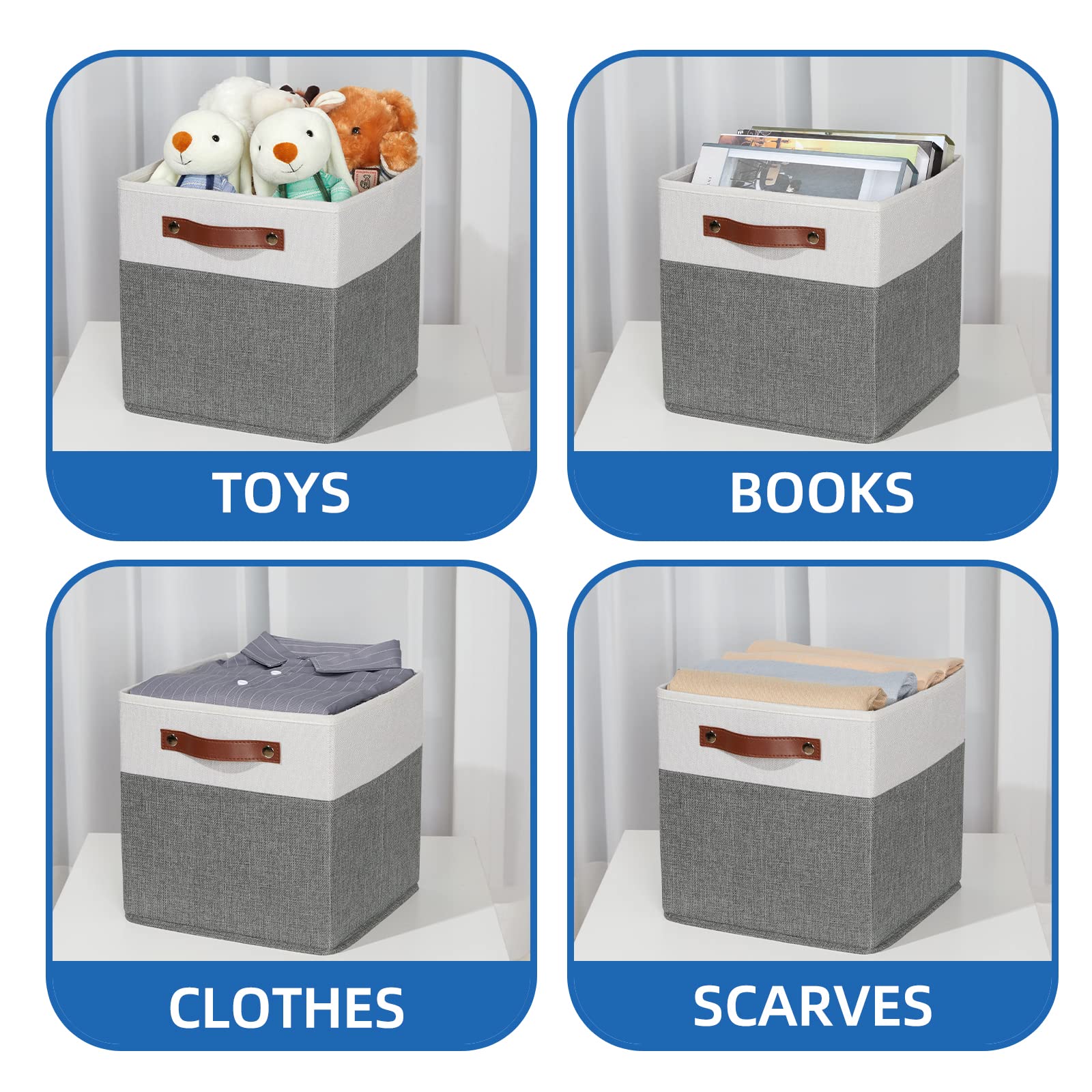 Temary Cube Storage Bins 4 Pack Storage Cubes 11