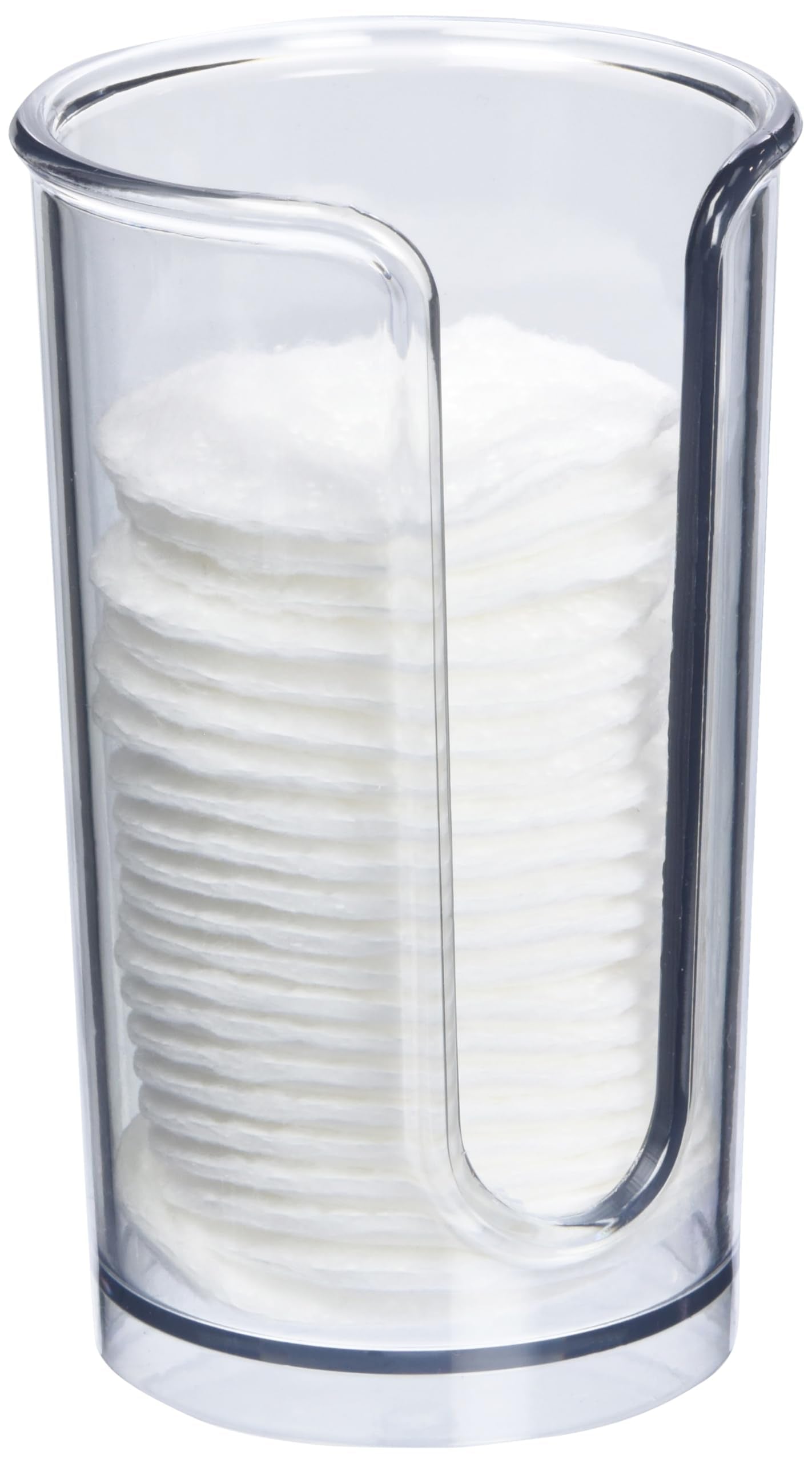 Idesign Plastic Cotton Round Holder And Dispenser, The Clarity Collection - 3    X 3    X 5   , Clear