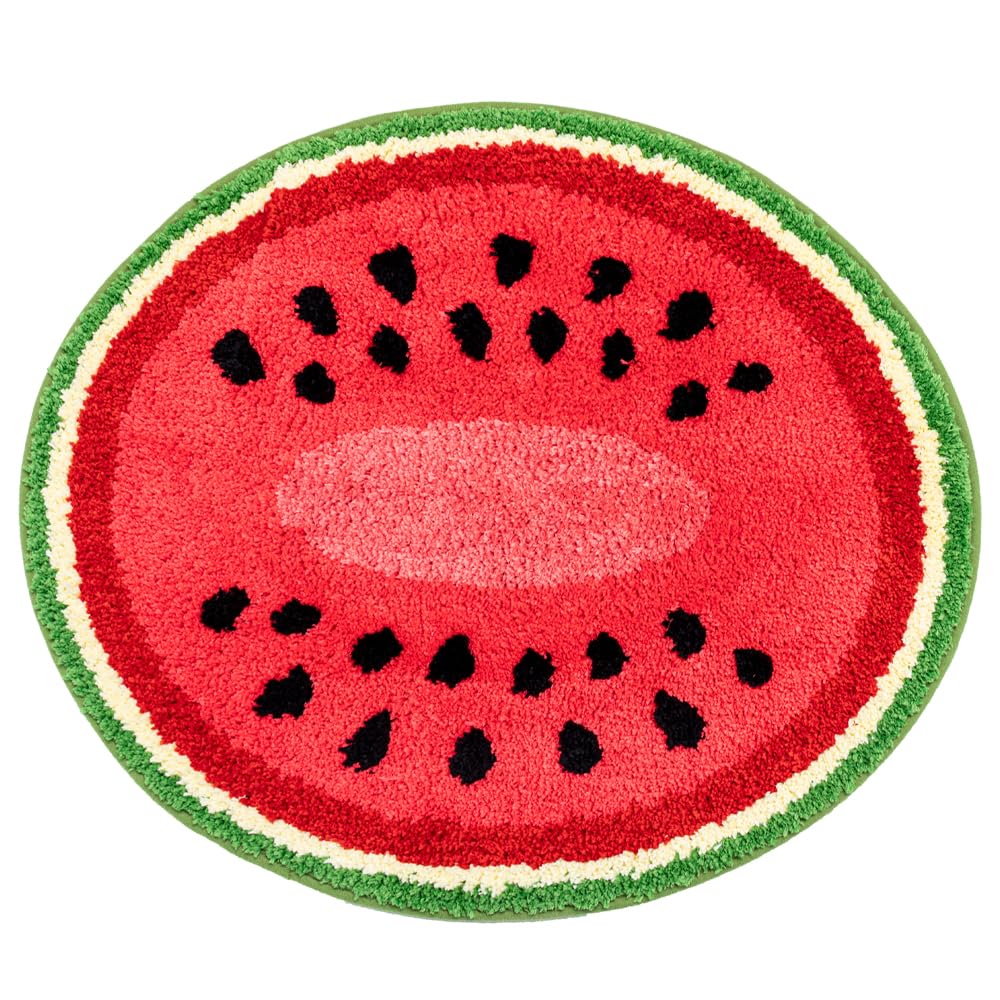 Watermelon Bath Mat For Bathroom, Cute Bathroom Mats Non Slip Fruit Shaped Washable Bathroom Bathtub Rug Absorbent Shower Rugs D