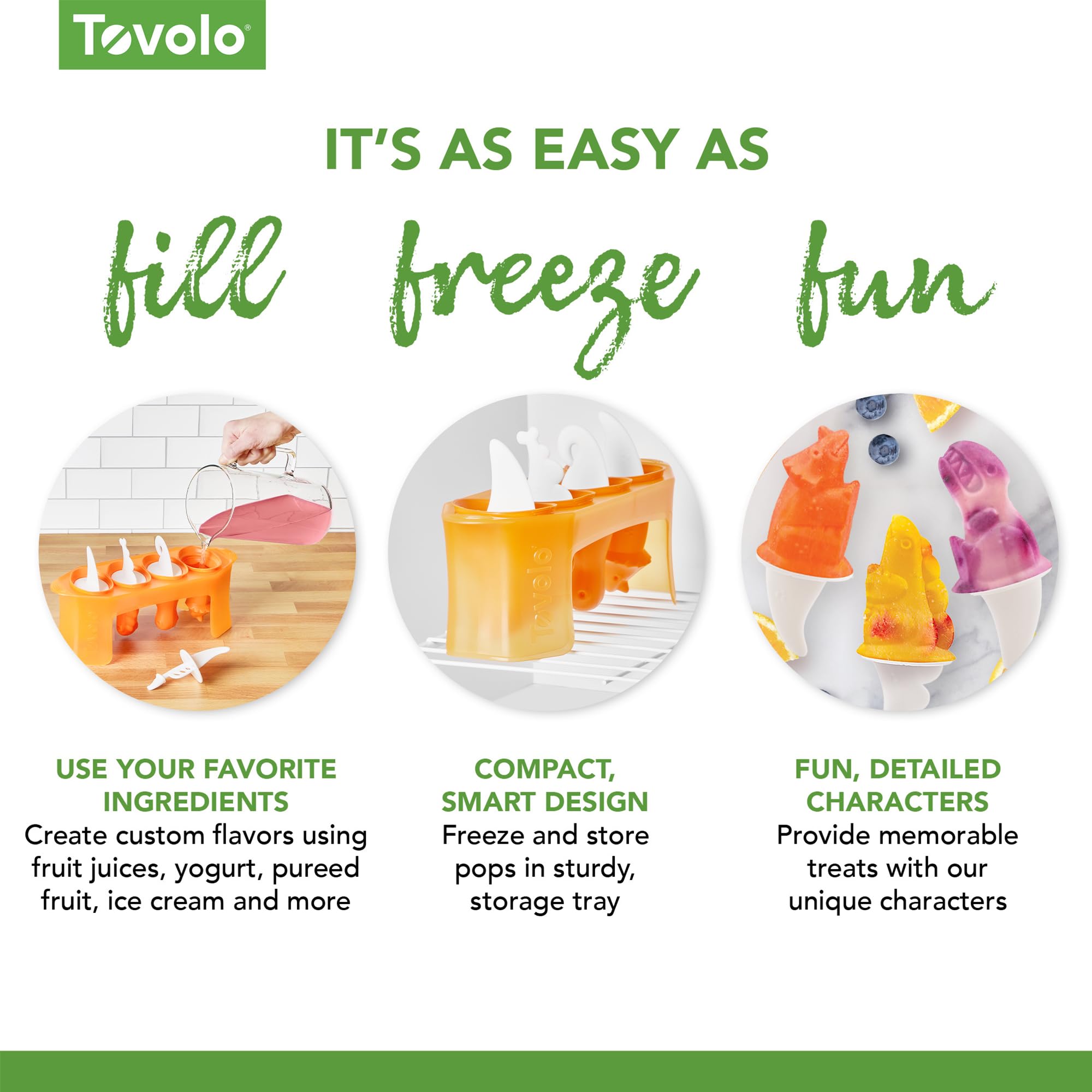Tovolo Silicone Popsicle Molds With Sticks (Dino) - Ice Pop Molds With 4 Cavities For Homemade Flavored Ice Pops & Frozen Snacks