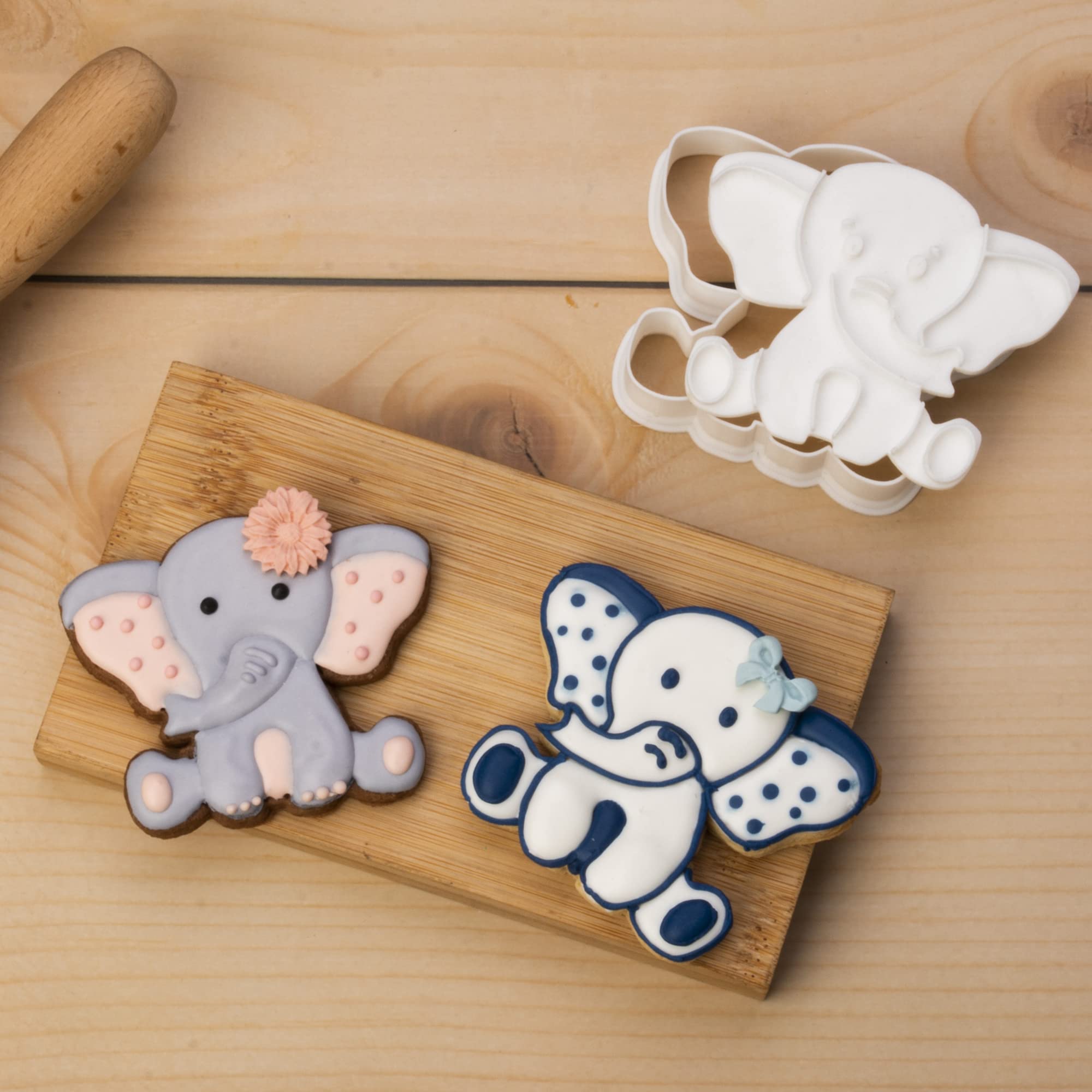 Mostop 3D Cookie Cutter With Elephant Stampers Baby Shower Cake Mold Fondant Decorating Tools Diy Mold For Sugar Craft Baking Mo