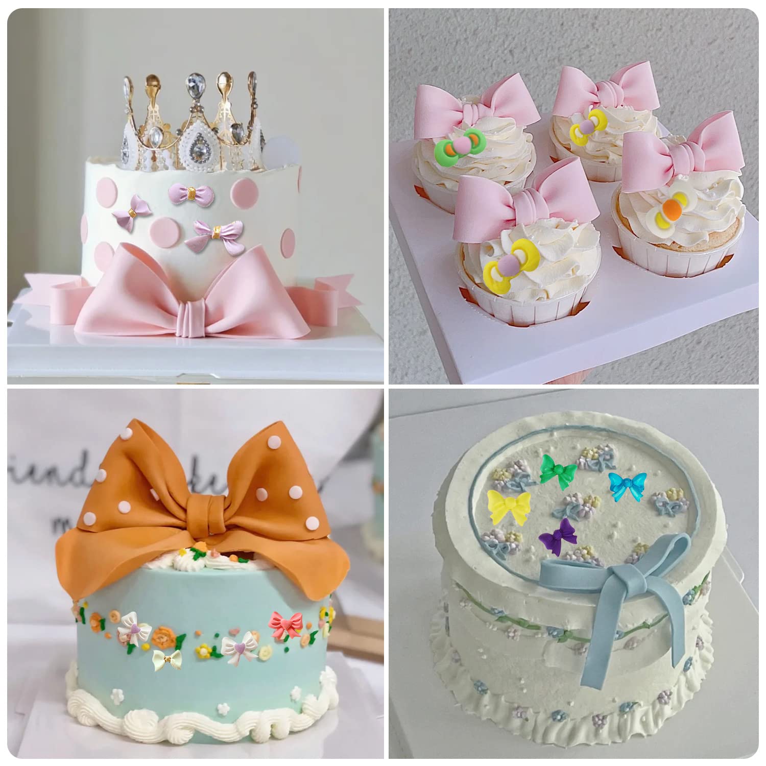 Mujiang Bows Silicone Molds Bowknot Fondant Chocolate Candy Molds Bowknot Silicone Molds For Cake Decorating Cupcake Topper Poly