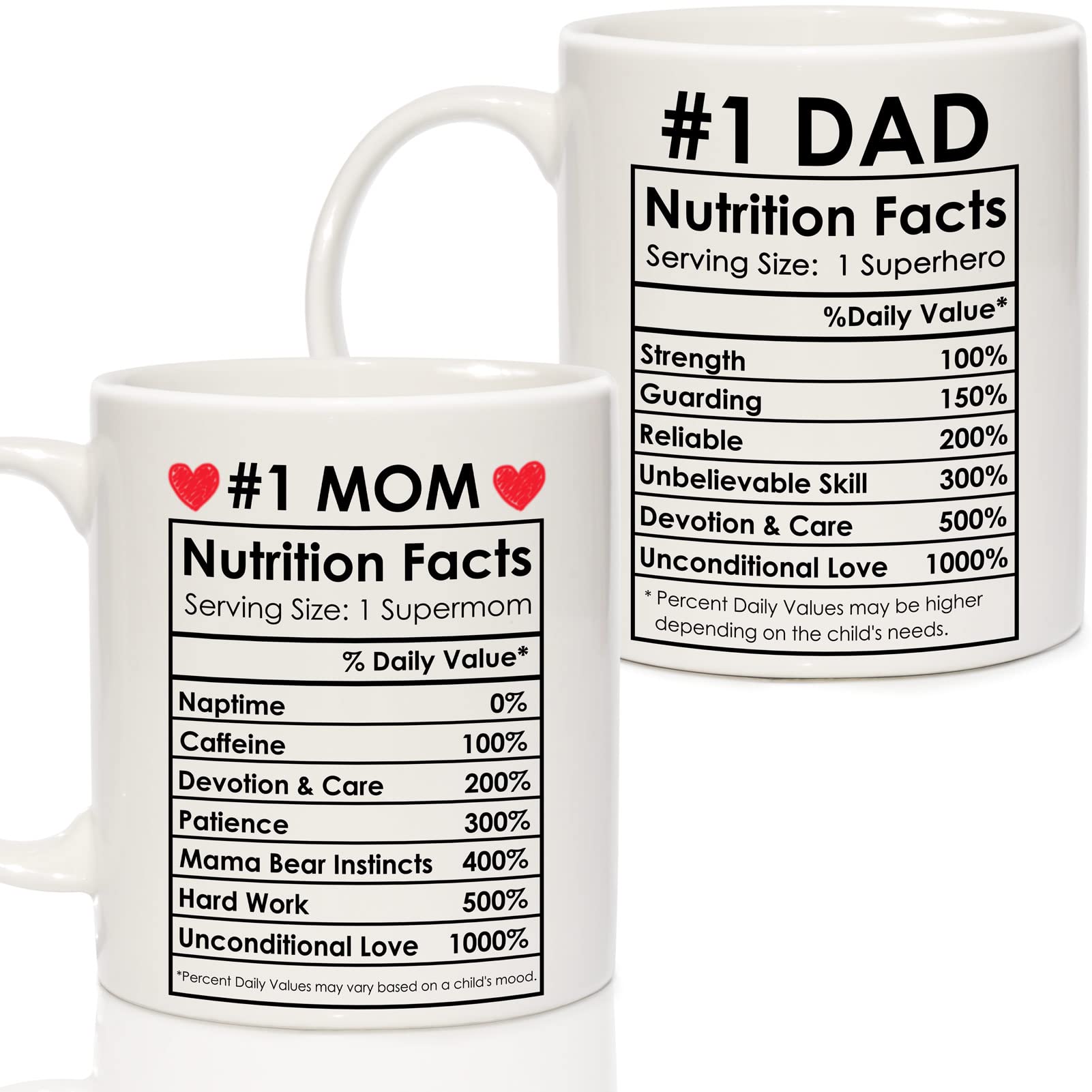 Breezy Valley Best Mom Dad Gift Set, Mom And Dad Coffee Mugs, Parents Christmas Gifts For Dad Mom Parents Birthday Gifts From Da