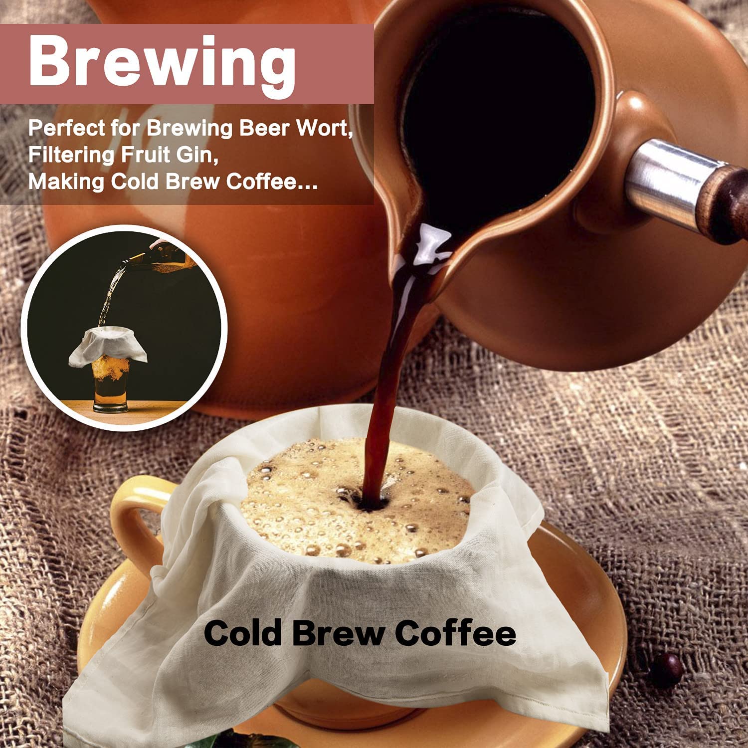 COMFORT WEAVE CHEESE CLOTHS, GRADE 100, 20X20 Inch Hemmed Cheesecloth, 100% Unbleached Muslin Cloth - 6 PCS