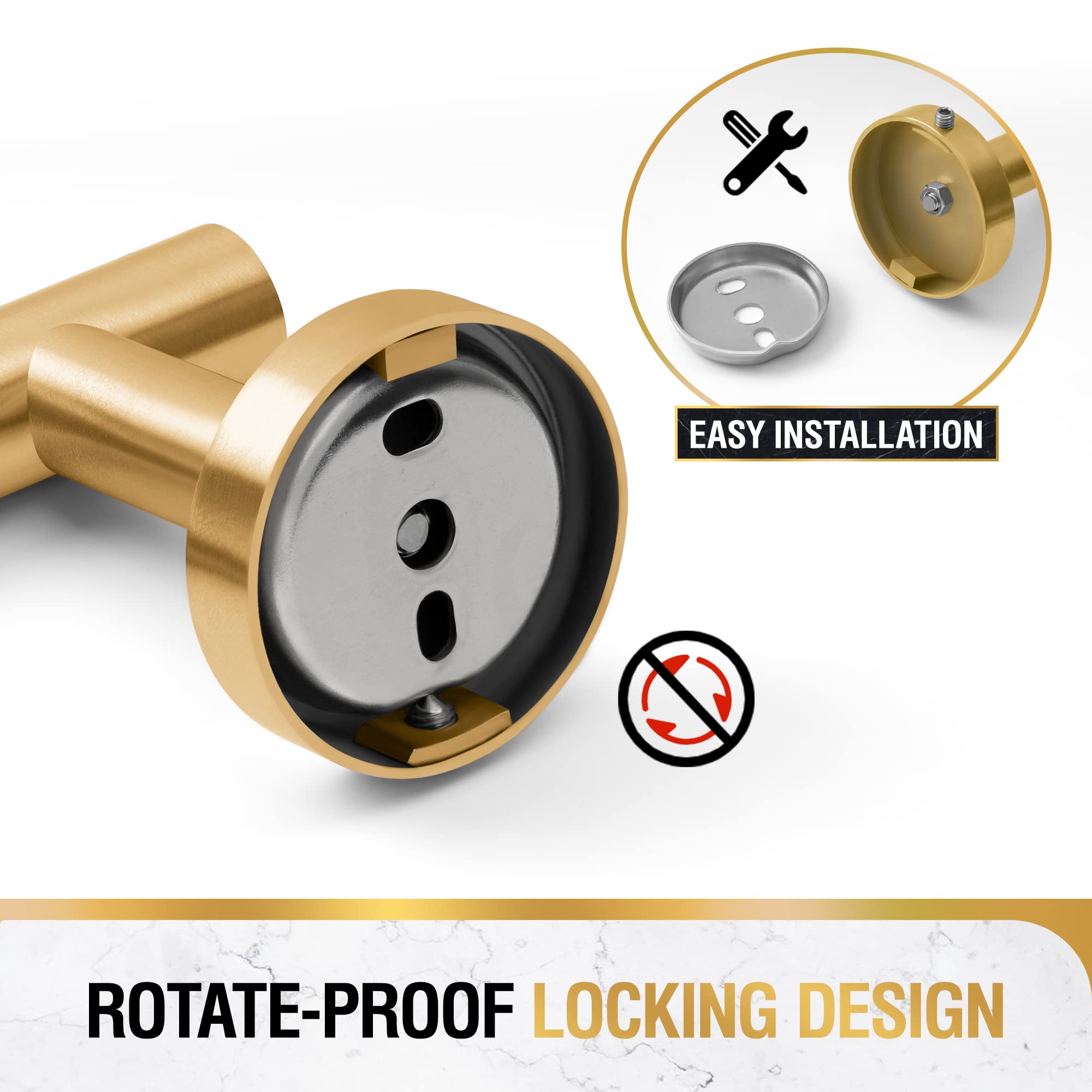 Hitslam Gold 31.6 Inch Towel Bar For Bathroom, Sus304 Stainless Steel Bathroom Towel Rack Wall Mounted, Modern Home Decor Bath T