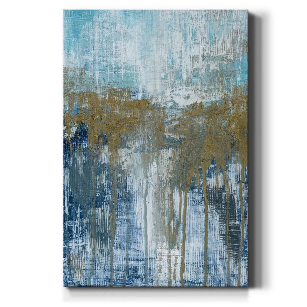 Renditions Gallery Canvas Wall Art Home Decorations Paintings & Prints Blue Grey Dripping Sand Modern Canvas Abstract Wall Hangi