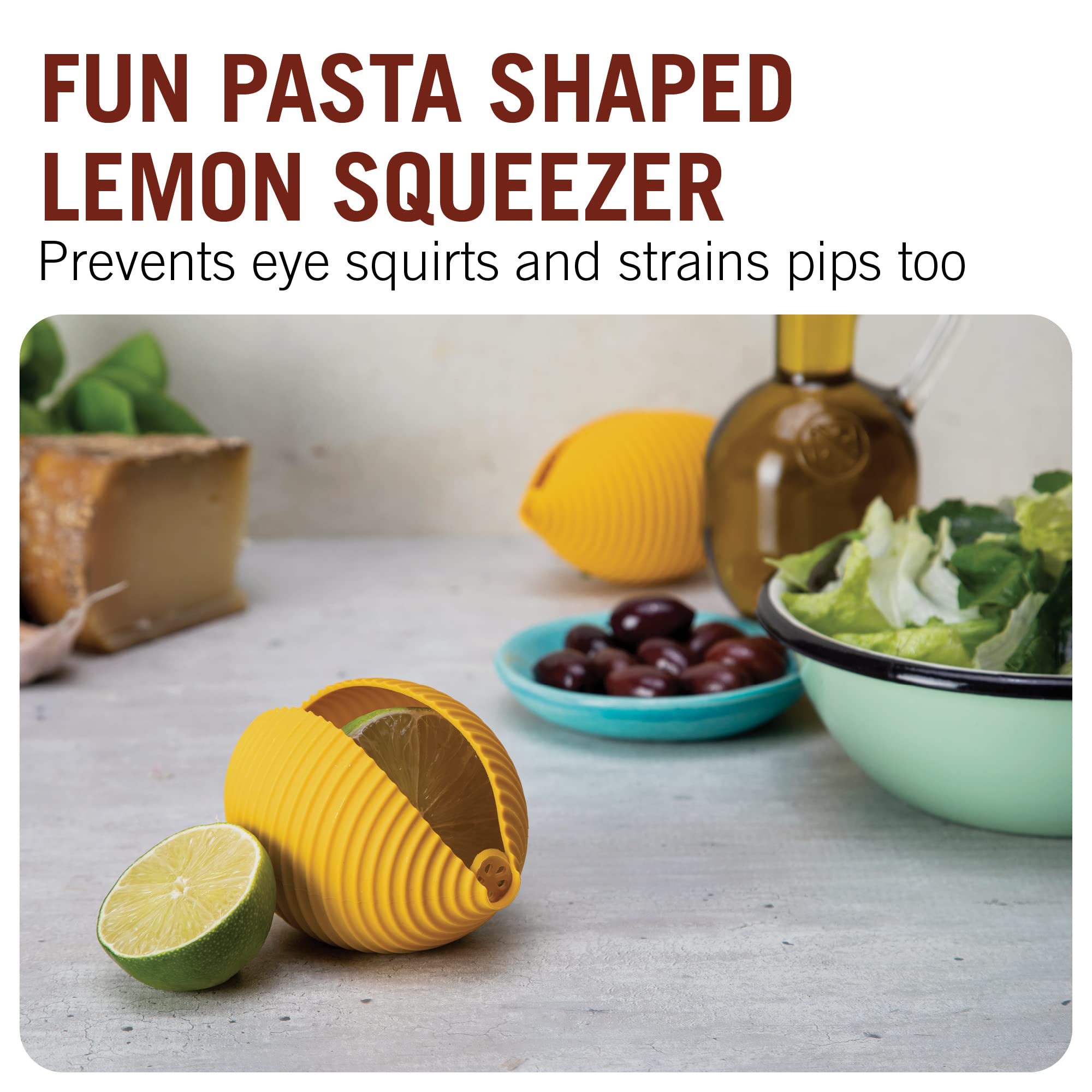 Monkey Business Silicone Lemon Squeezer, Pasta Shaped Juicer Hand Press, Handheld Manual Lemon Juicer And Lime Squeezer, Conchig