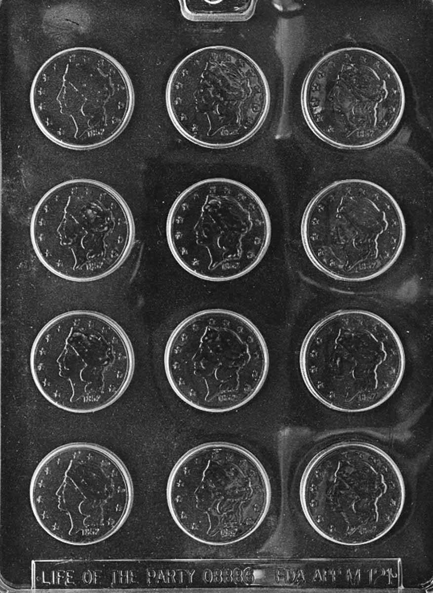 Grandmama'S Goodies M121 Large Coin Chocolate Candy Soap Mold With Exclusive Molding Instructions  (1)