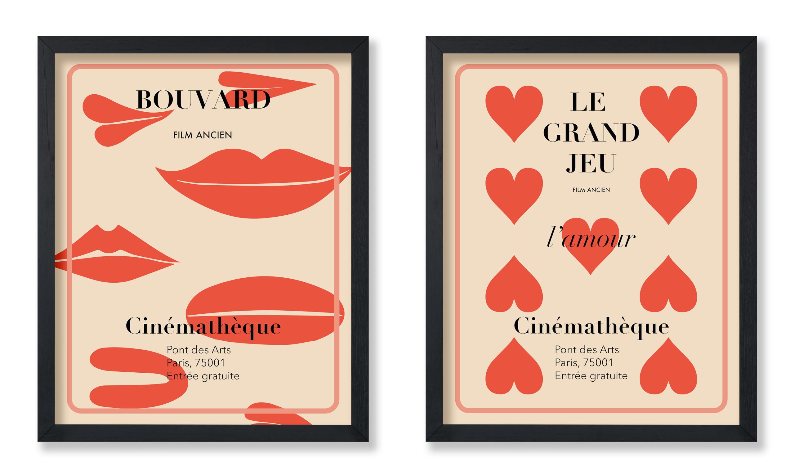 Poster Master 2-Piece Film Ancien Poster - French Movies Print - Bouvard Art - Le Grand Jeu Art - Chic Gift for Him, Her, Movie 