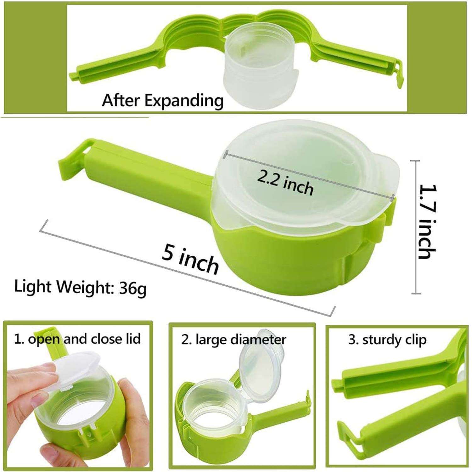 Food Storage Sealing Clips With Pouring Spouts, Bag Clips For Food, Kitchen, Chip Bag Clips, Plastic Cap Food Clips, Great For O