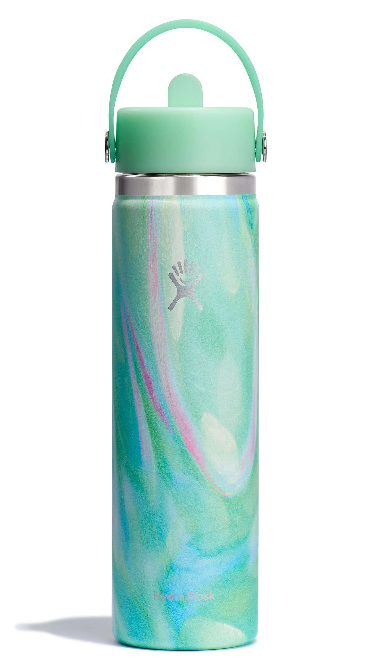 Hydro Flask Water Bottle - Insulated Stainless Steel - Wide Mouth Flex Straw Lid, Non Spill, Leakproof and Refillable in 24 Oz J
