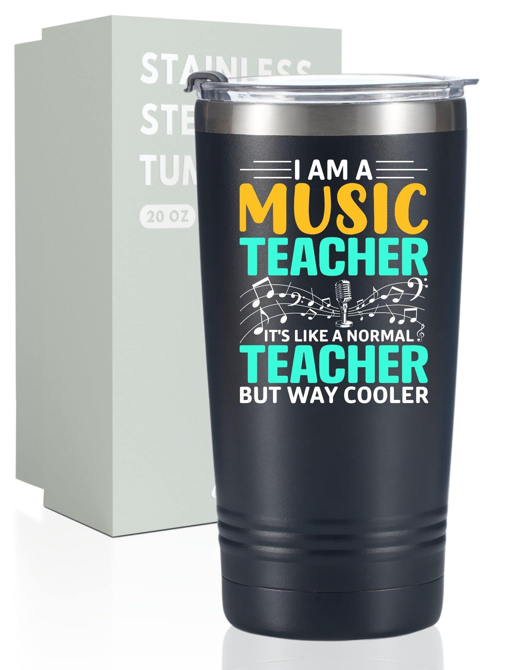 Onebttl Music Teacher Gifts Tumbler for Women Men Piano Band Teacher, 20oz Stainless Steel Mug with Lid and Straw for Teacher Ap