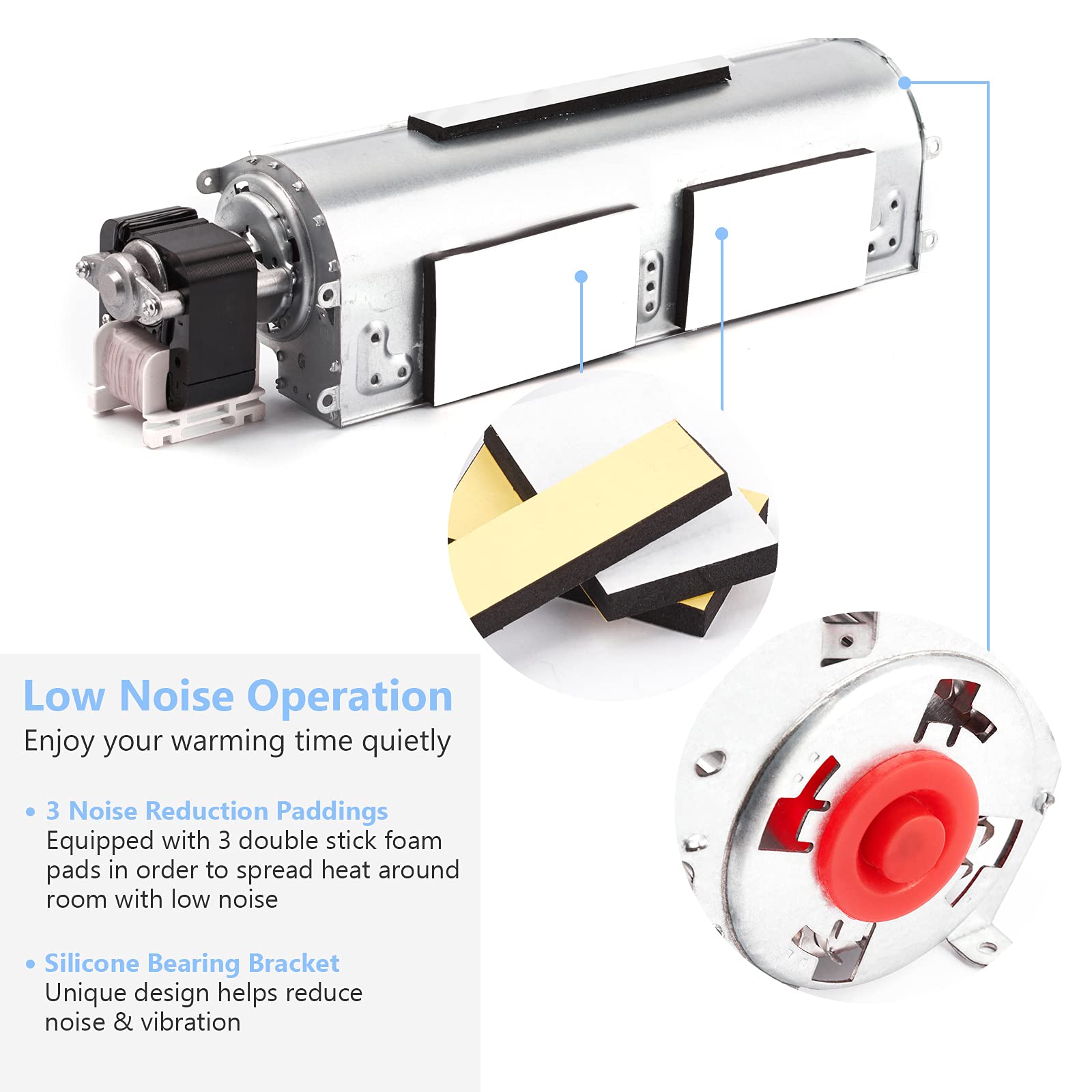 Criditpid GA3650 GA3700 GA3750 BK BKT Fireplace Blower Fan for Desa, FMI, Vanguard, Vexar Astria Fireplace, Replacement Fireplac