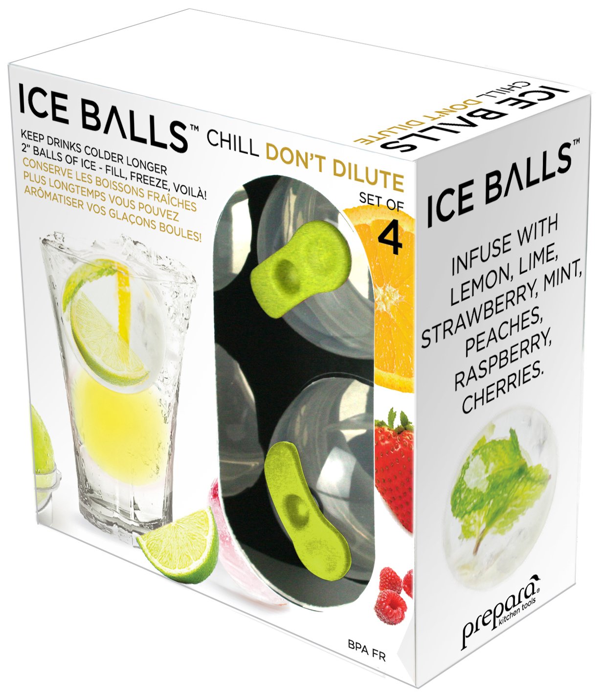 Prepara Ice Balls, Set Of 4, Clear