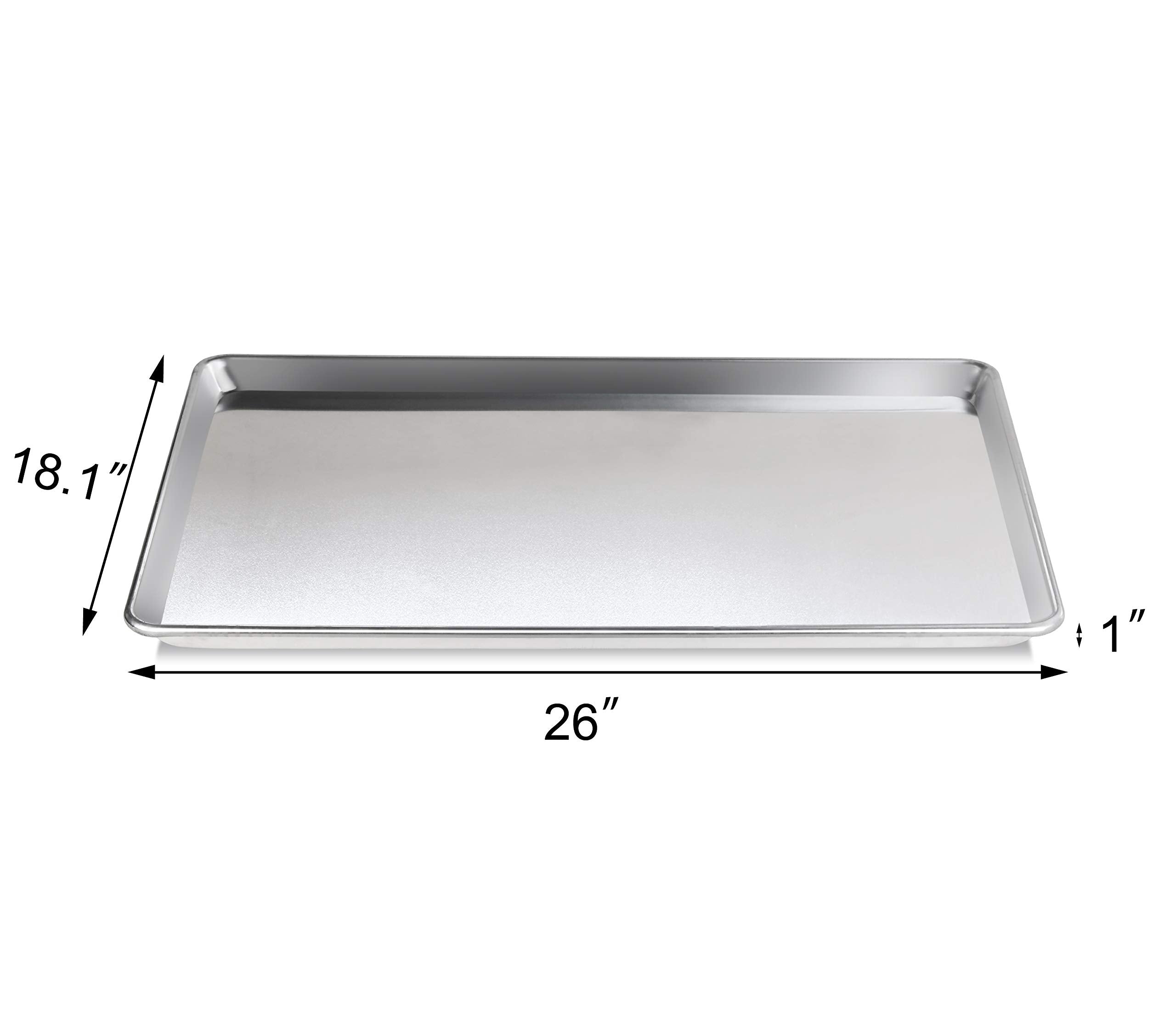 New Star Foodservice 38453 Commercial-Grade 18-Gauge Aluminum Sheet Pan/Bun Pan And Silicone Baking Mat Set, 18'' L X 26'' W X 1
