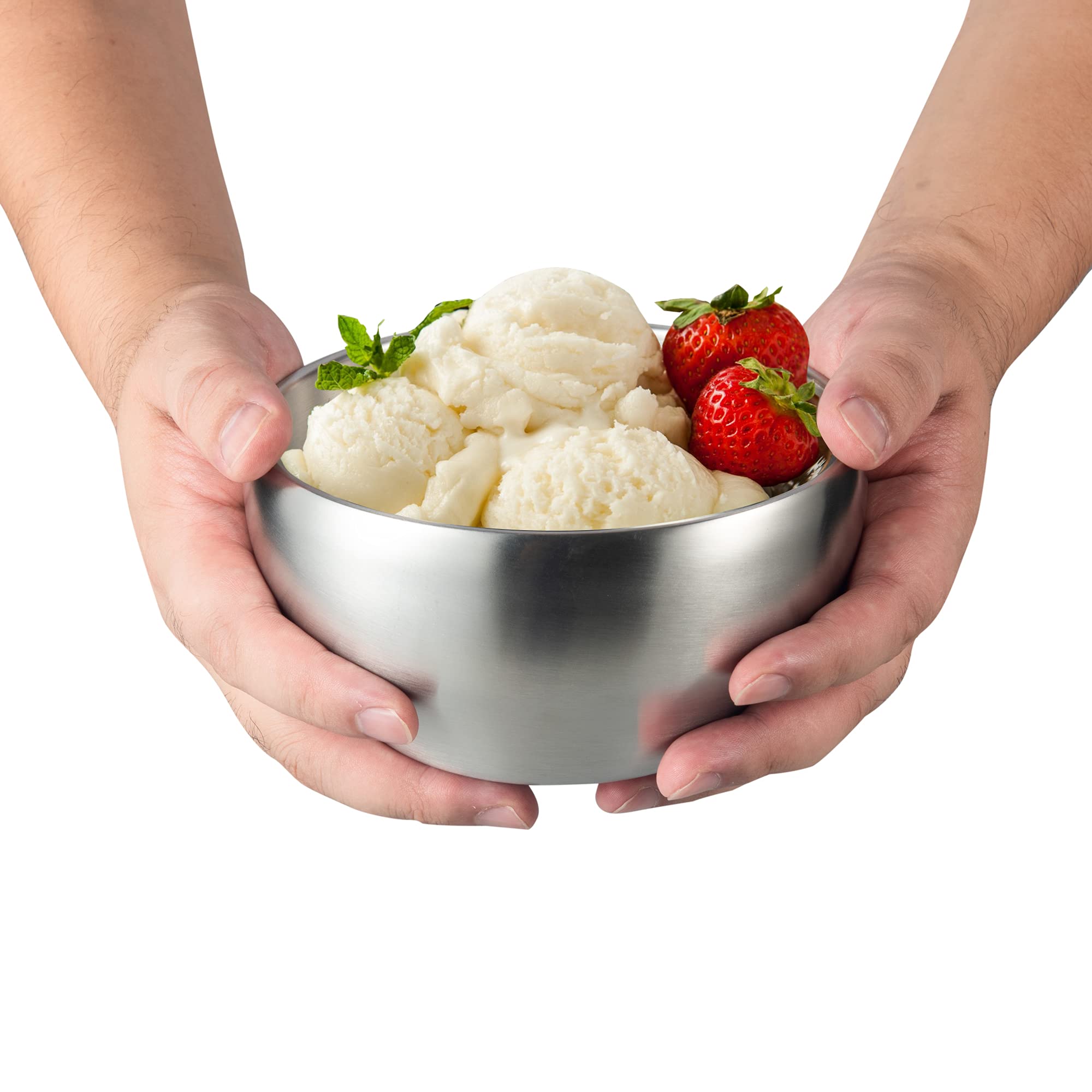 Imeea Ice Cream Bowl Insulated Bowl 28Oz Double Wall Soup Bowl Sus304 Stainless Steel Cereal Bowl, Set Of 2