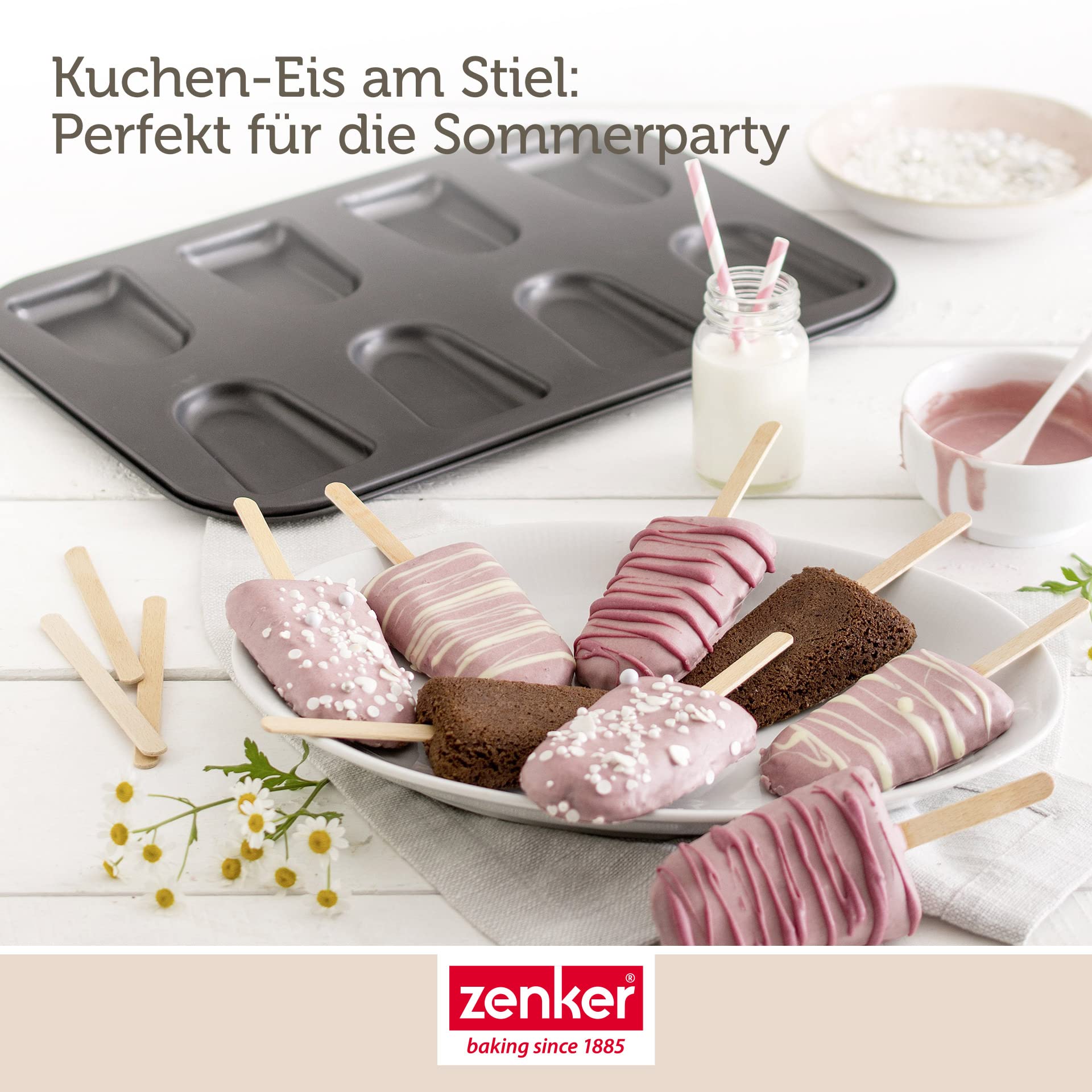 Zenker Ice Lolly Tray ''Special Creative'' For 8, Black, 15.16 X 10.43 X 0.59''