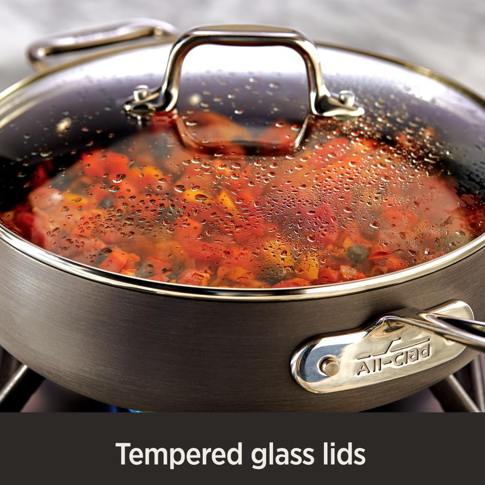 All-Clad Ha1 Hard Anodized Nonstick Fry Pan 12 Inch Induction Oven Broiler Safe 500F, Lid Safe 350F Pots And Pans, Cookware Blac