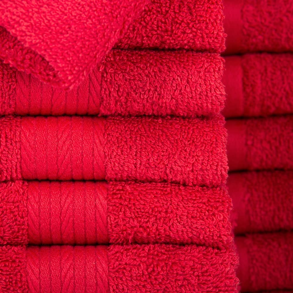 Ample Decor Pack Of 50 Wash Cloths 12 X 12 Inch 100% Cotton 600 Gsm, Quick Drying Face Towels, Reusable Fingertip Towels For Bat