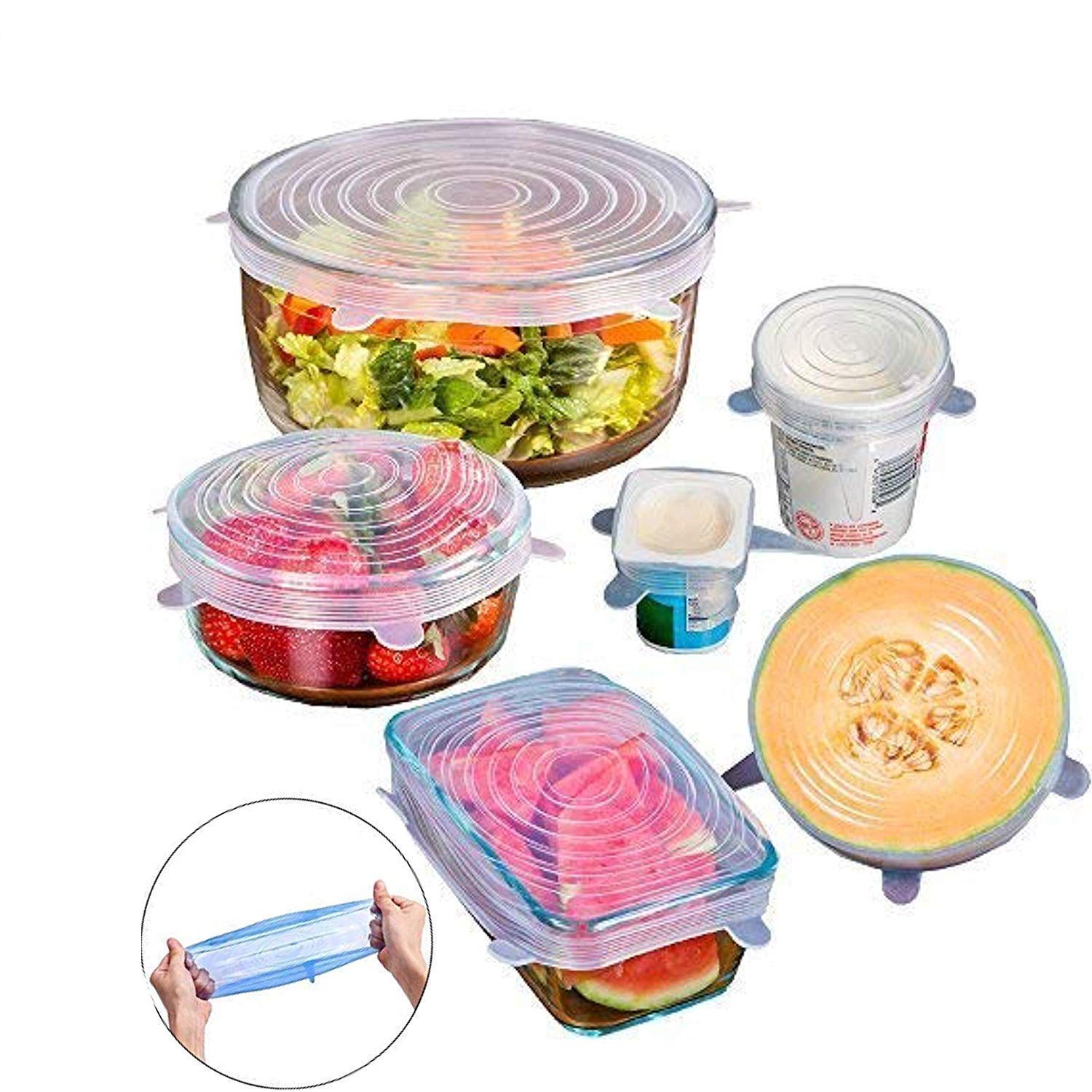 Sprade Silicone Lid Set, Silicon Lids For Containers, Silicon Stretchable Lids, Silicone Lids And Cover  Multicolor