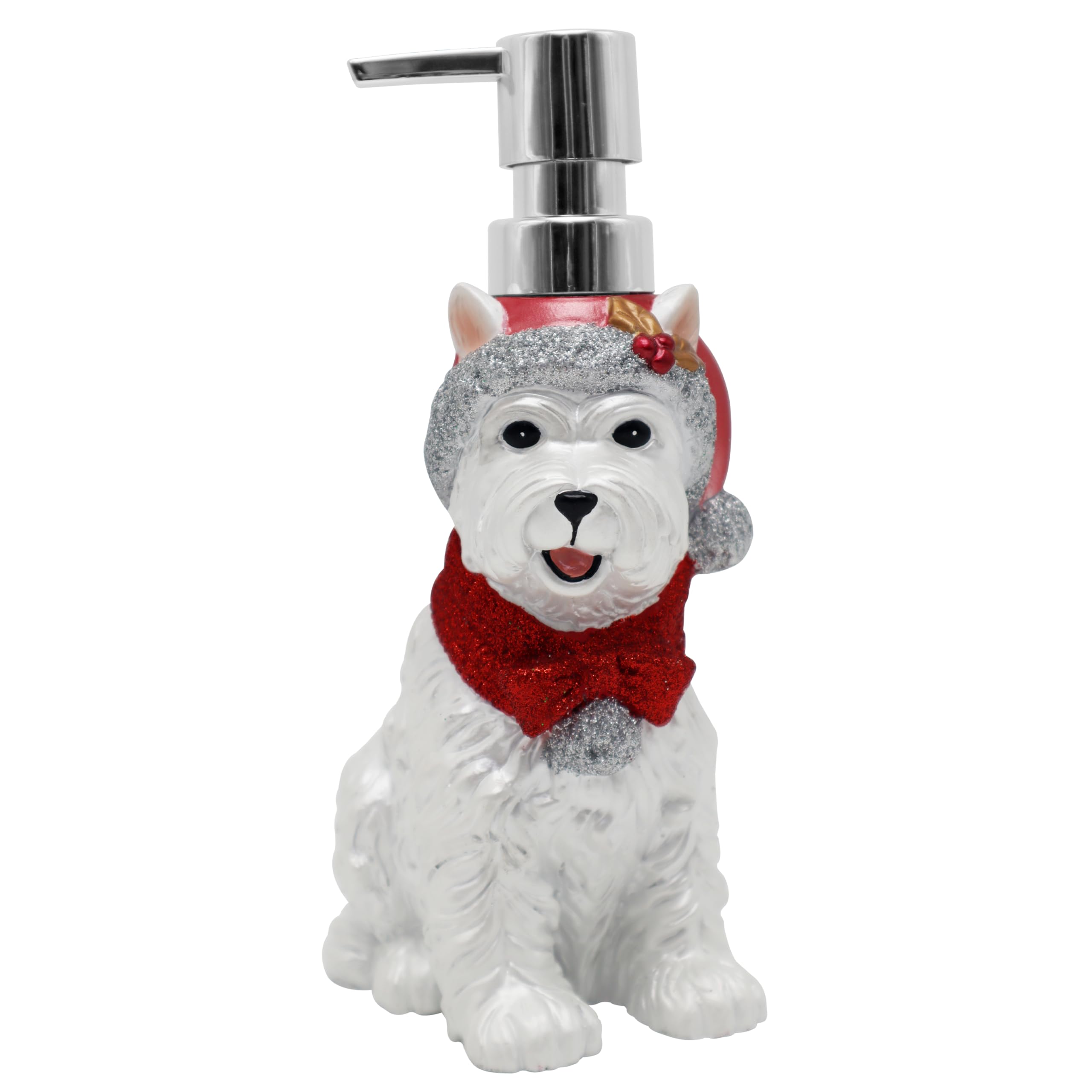 Indecor Home Christmas Soap Dispenser For Bathroom Sink, Kitchen Countertop, Lotion Pump Xmas Holiday Theme 100% Resin For Hand