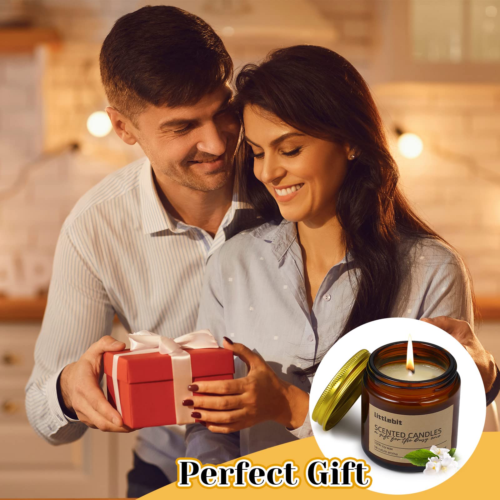 MTLEE 12 Pack Scented Candles Gifts for Women Aromatherapy Candle Bulk Soy Amber Jar Set Thank You Gifts for Valentine's, Mother
