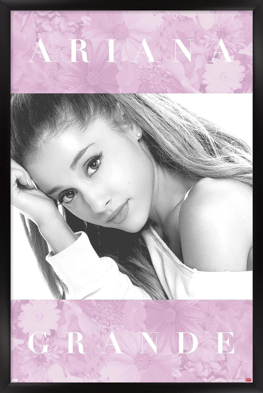Trends International Ariana Grande - Floral Wall Poster, 14.725'' X 22.375'', Black Framed Version