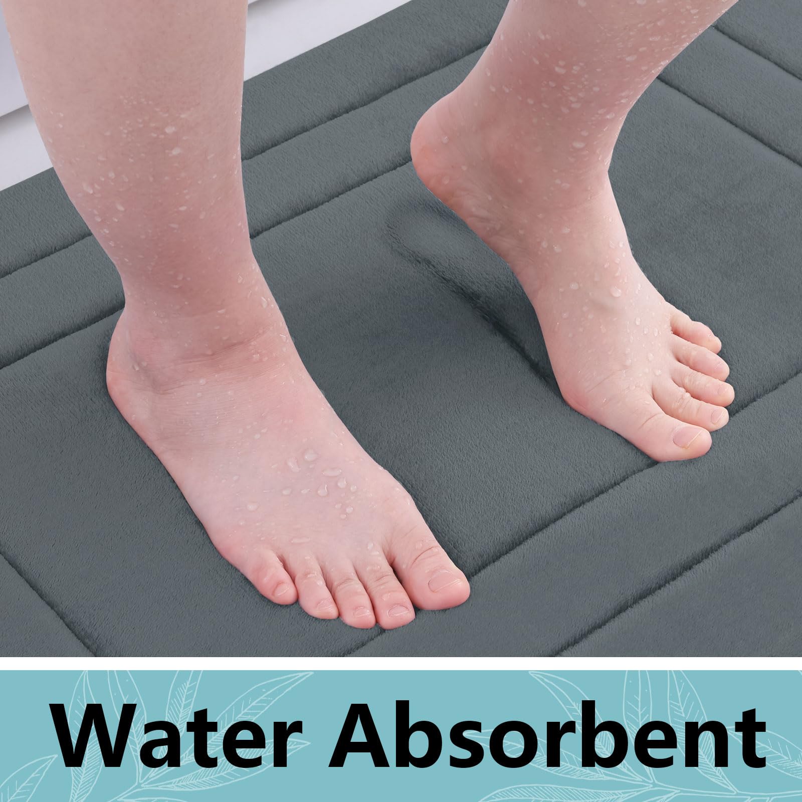 Arotive Memory Foam U-Shaped Toilet Rugs 24X20, Super Soft Absorbent Contoured Bathroom Rugs, Machine Washable Contour Bath Mats