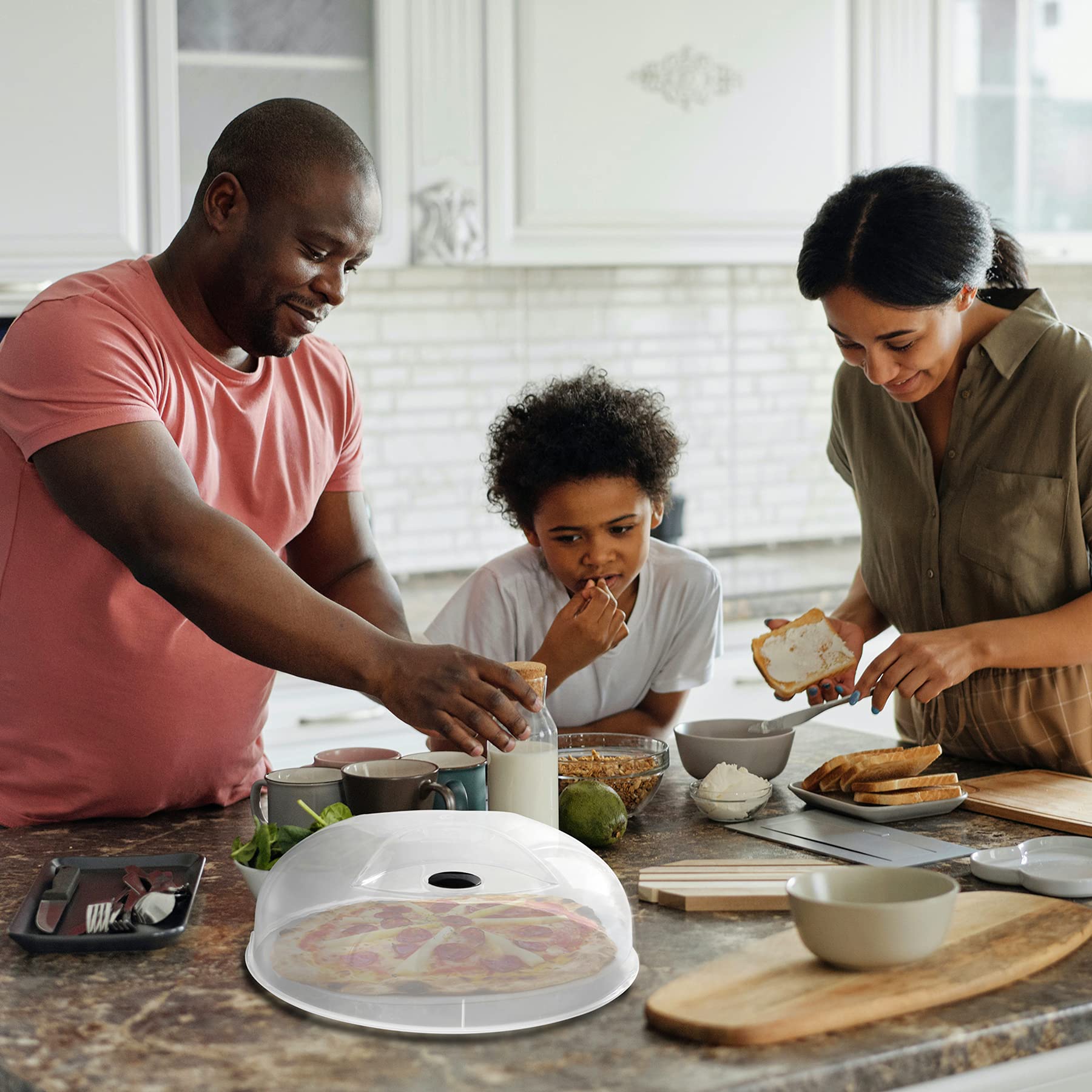 Microwave Splatter Cover For Food, Large Plate Cover Guard Lid With Steam Vents Keeps Microwave Oven Clean, 11.5 Inch Bpa Free &