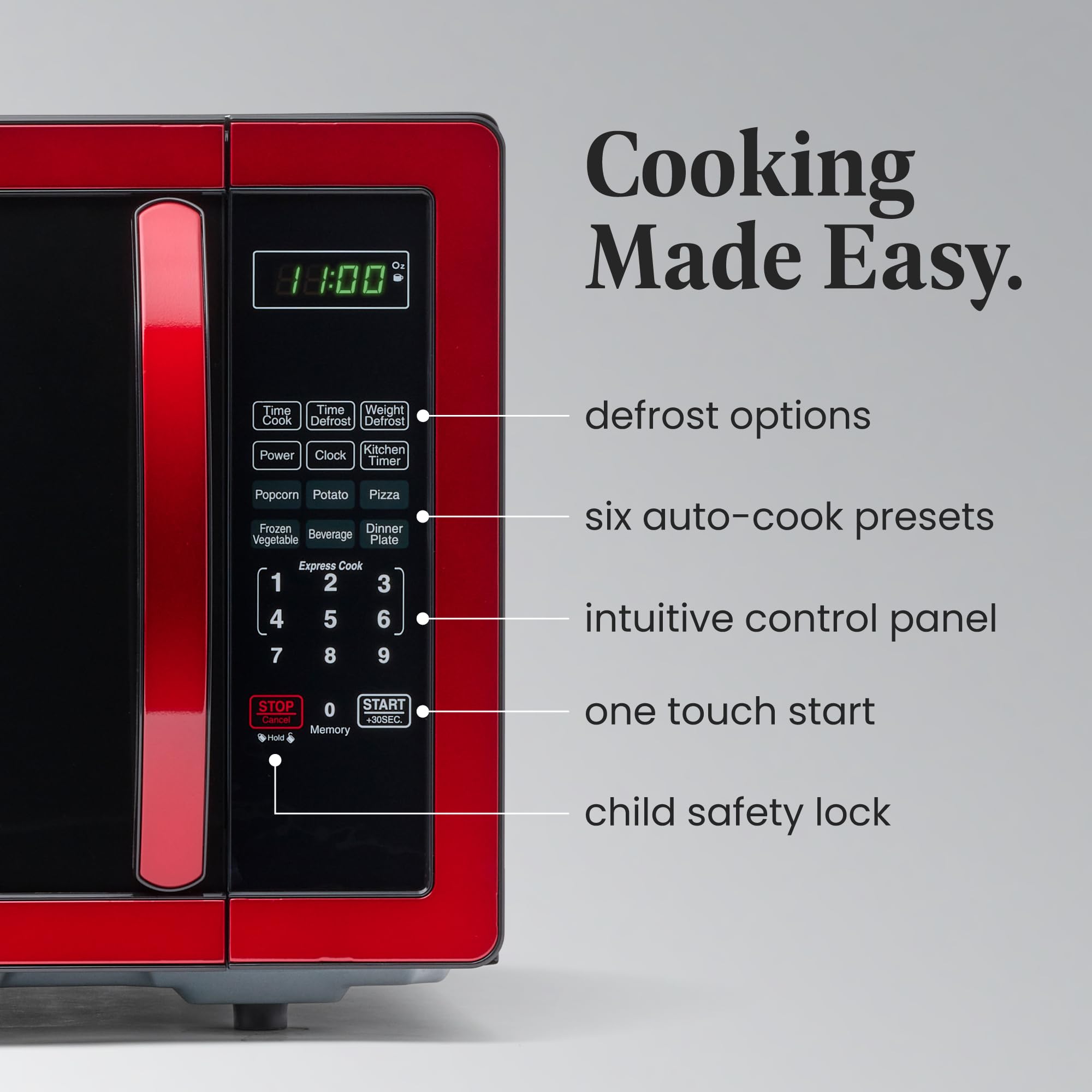 Farberware Countertop Microwave 1000 Watts, 1.1 Cu Ft - Microwave Oven With Led Lighting And Child Lock - Perfect For Apartments