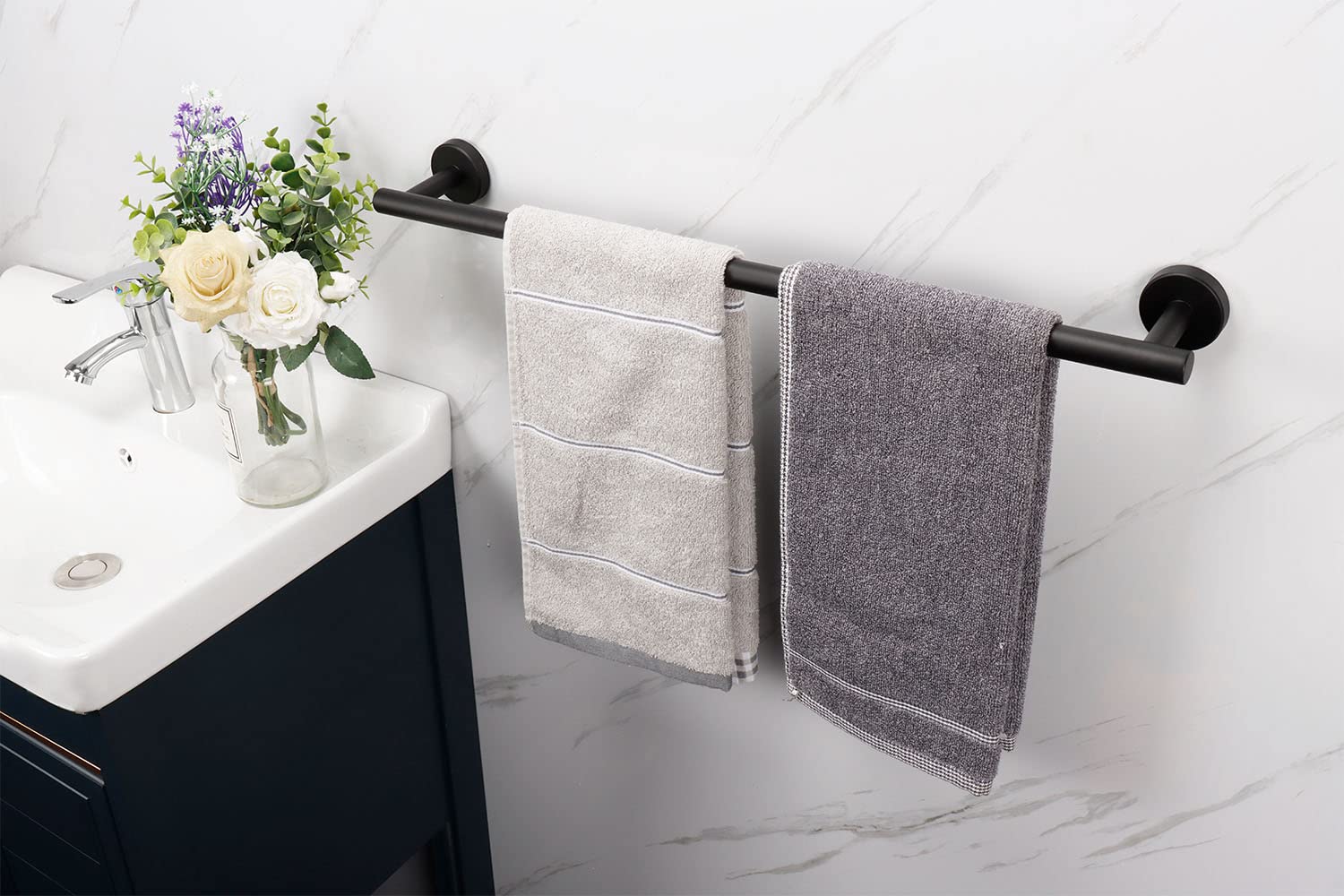 Tocten Bath Towel Bar - Thicken Sus304 Stainless Steel Bathroom Towel Holder, Towel Rod For Bathroom Heavy Duty Wall Mounted Tow