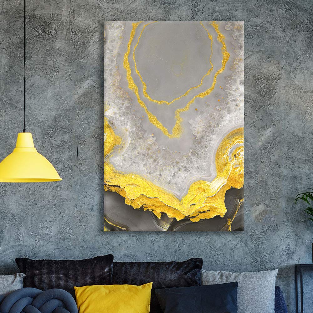 Nwt Canvas Wall Art Abstract Gem Stone Onyx Natural Marble - 24X36 Inches