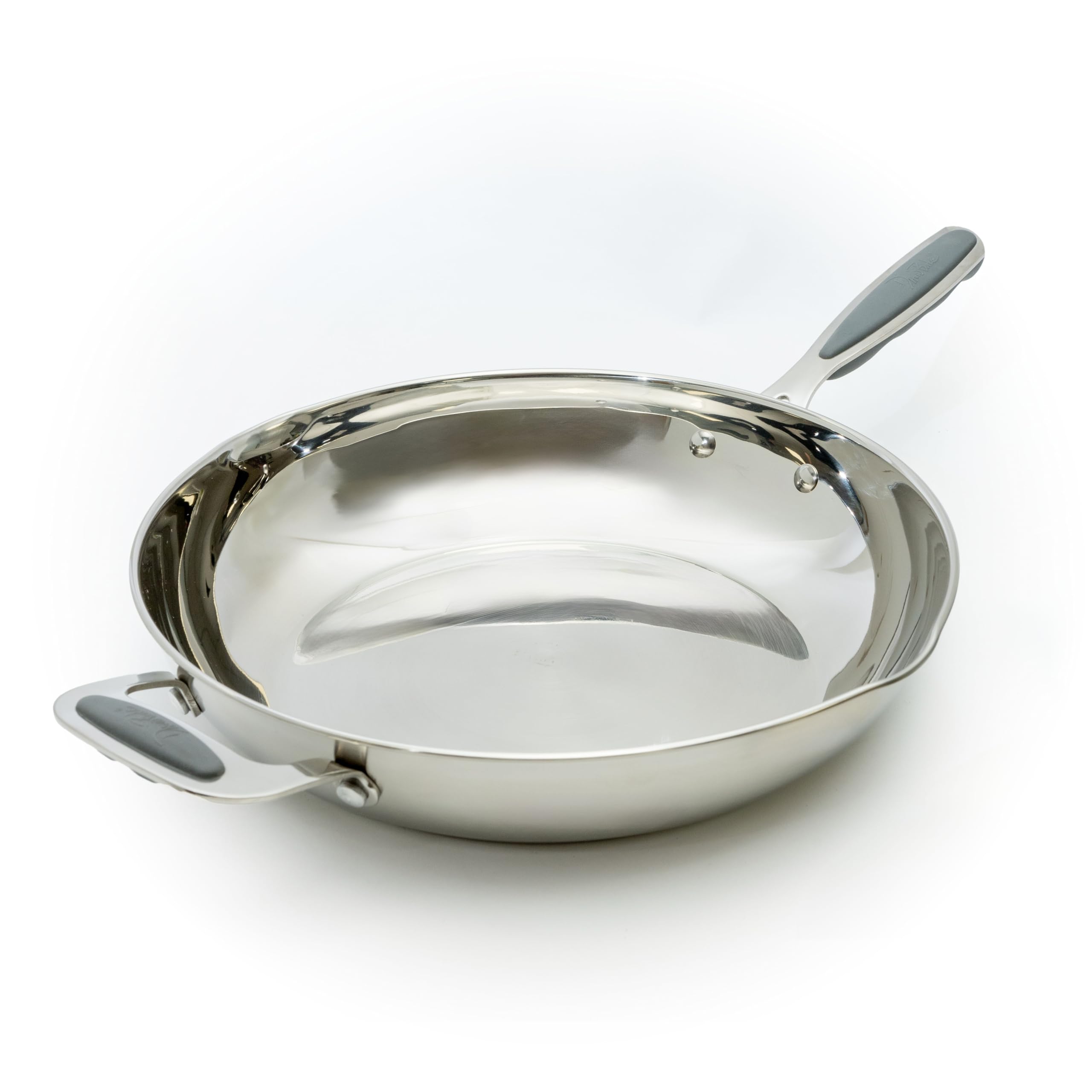 David Burke Stature 12 Inch Fry Pan W/ Pour Spouts + Side Helper Handle