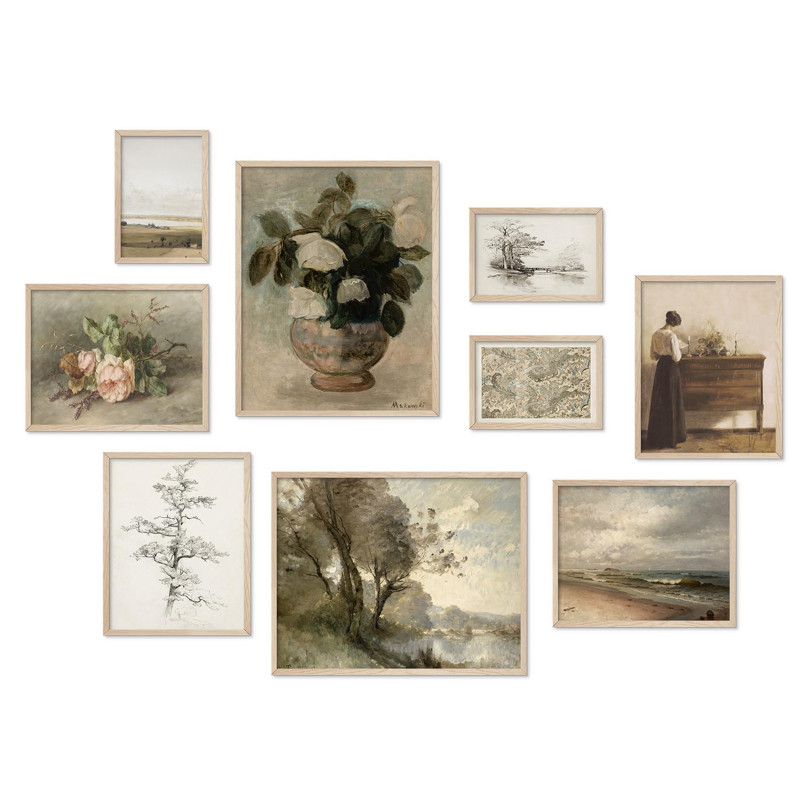 Habseligkeit Retro Prints For Wall Decor, Vintage Wall Art Prints, Country Posters For Room Aesthetic Landscape Home Decor Bedro