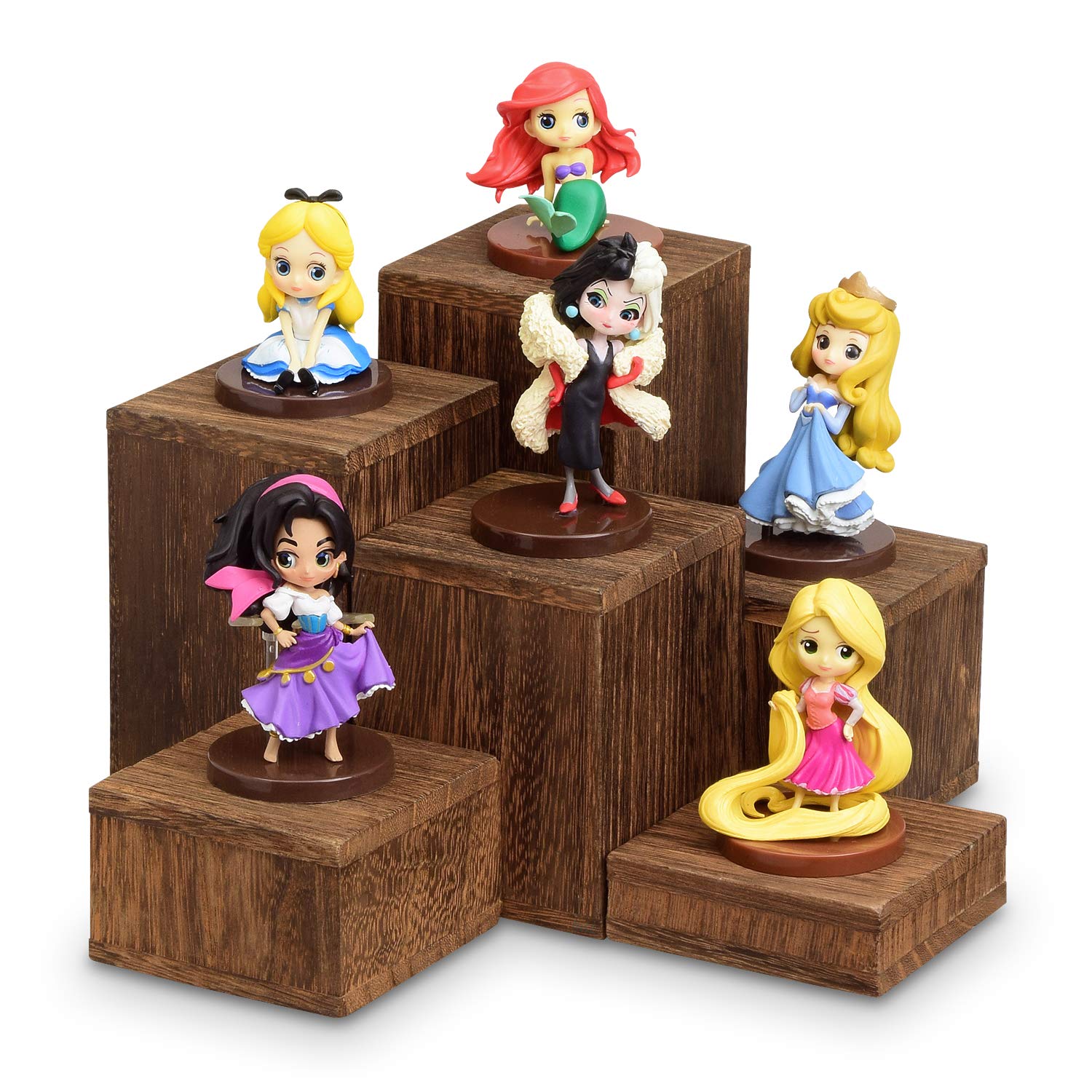 MOOCA Wooden 6 Pcs Square Risers for Display Jewelry and Accessories Display Stand Wooden Display Risers, Wood Jewelry Risers Wo