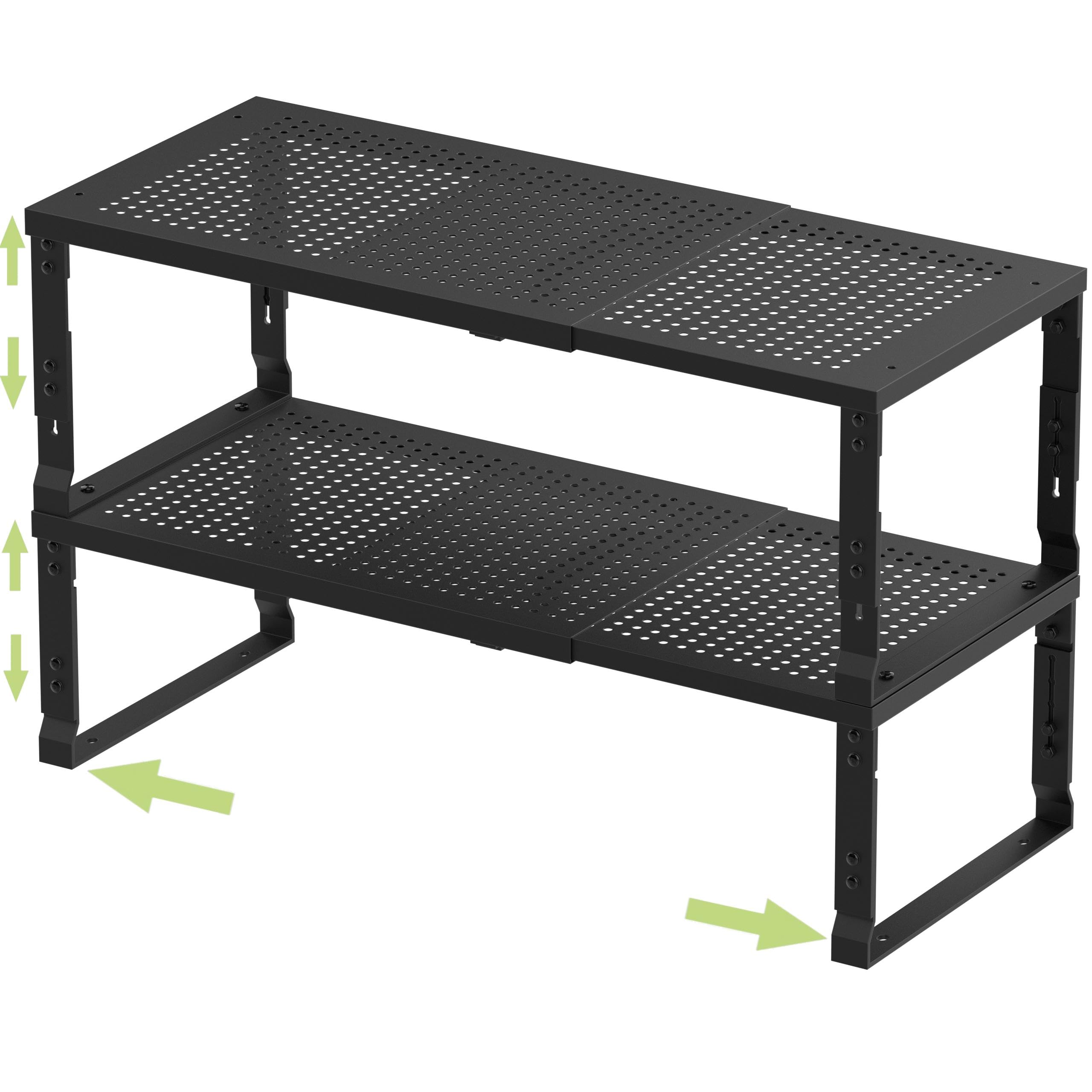 Jojocross Adjustable Expanable Stackable Spice Rack Shelf Pantry Storage Organizer for Kitchen Cabinet,Countertop,Bathroom and M