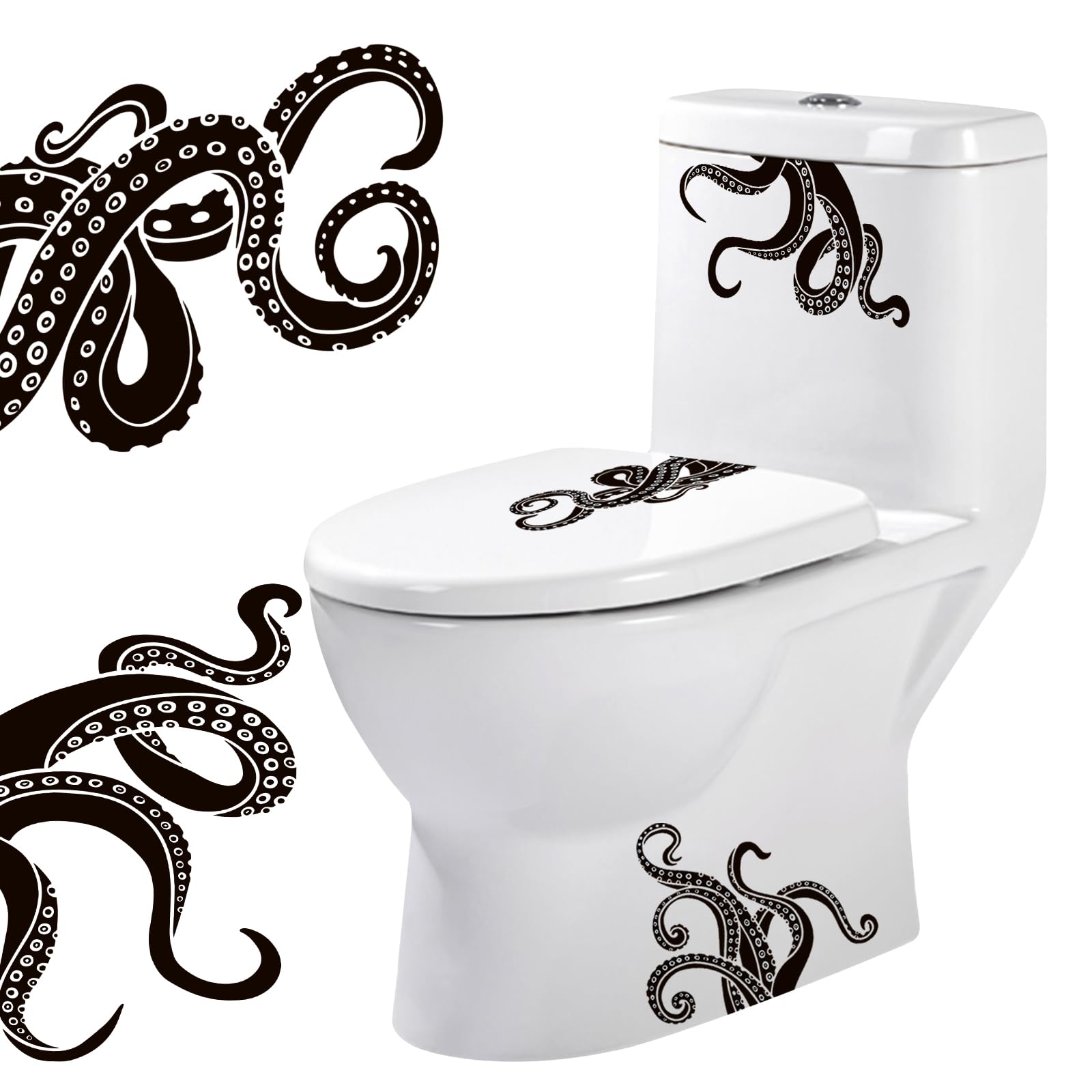 Ootsr 8Pcs Octopus Tentacles Wall Decals Sticker, Vinyl Wall Art Decal, Kraken Octopus Toilet Decor Sticker, Wall Art Sticker Te